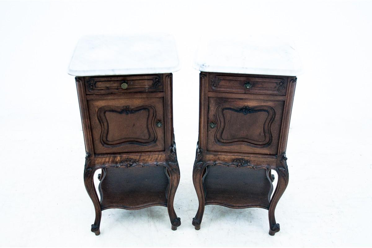 Antique Bedside Tables, France, circa 1900 In Good Condition In Chorzów, PL