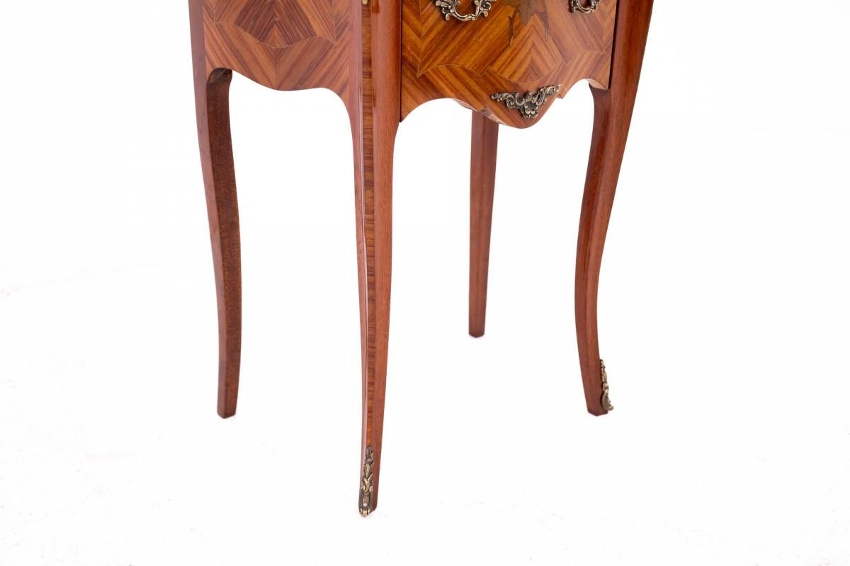 Antique bedside tables with stone top, France, circa 1910. For Sale 6