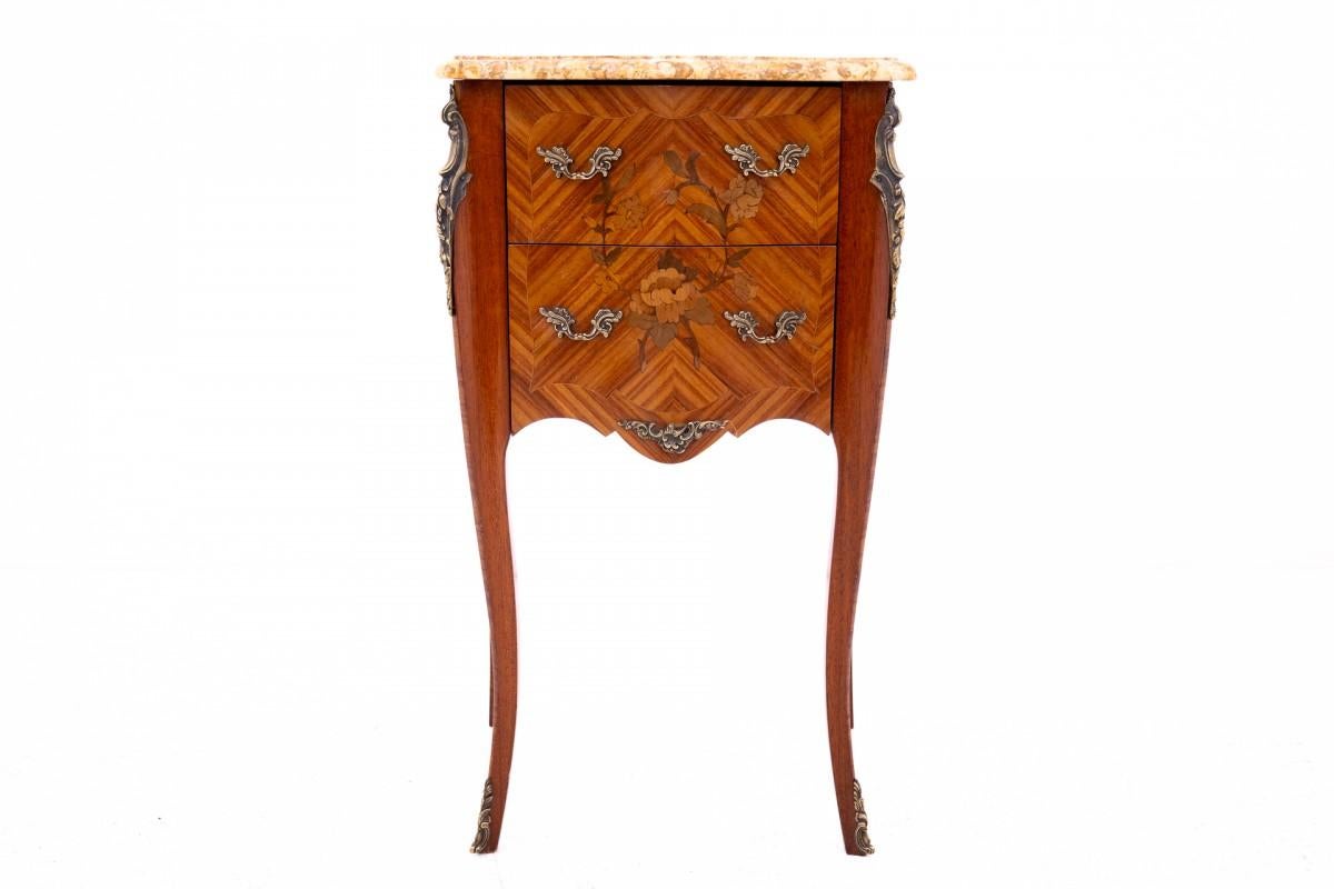 Early 20th Century Antique bedside tables with stone top, France, circa 1910. For Sale