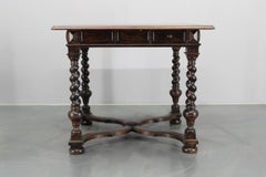 Antique Beech Card/Game Table, Czechoslovakia