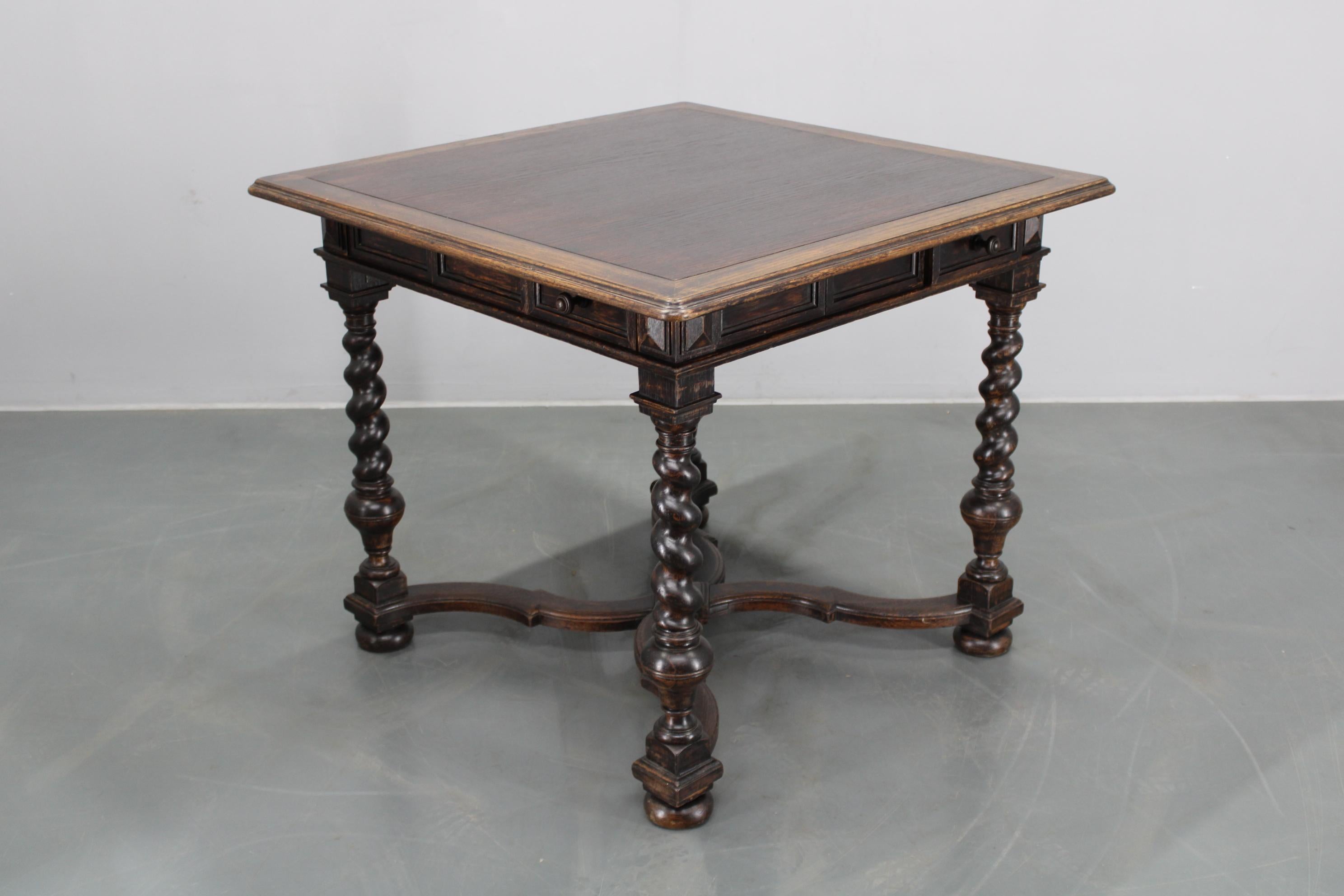 Antique Beech Card/Game Table, Czechoslovakia In Good Condition For Sale In Praha, CZ