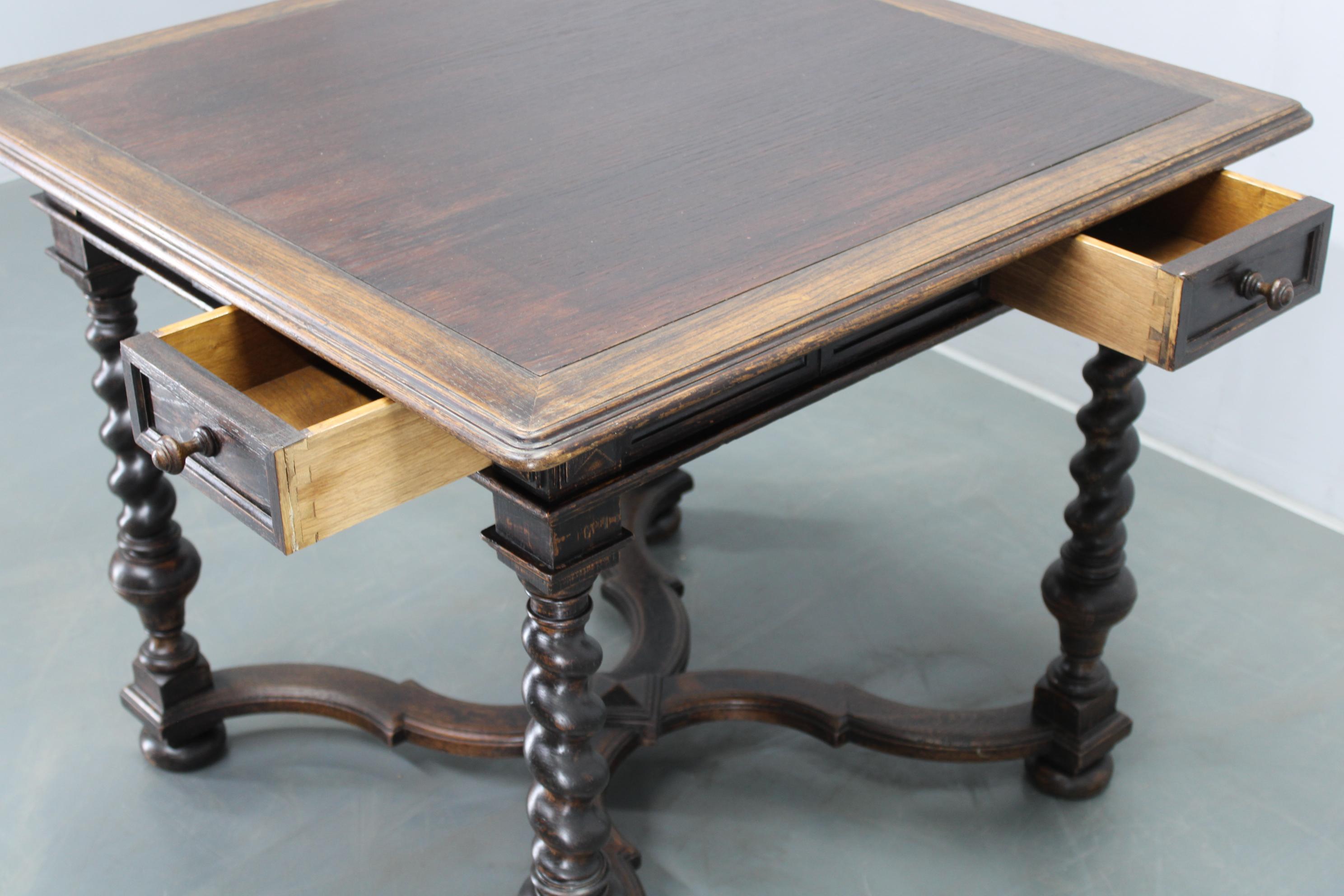 Antique Beech Card/Game Table, Czechoslovakia For Sale 3