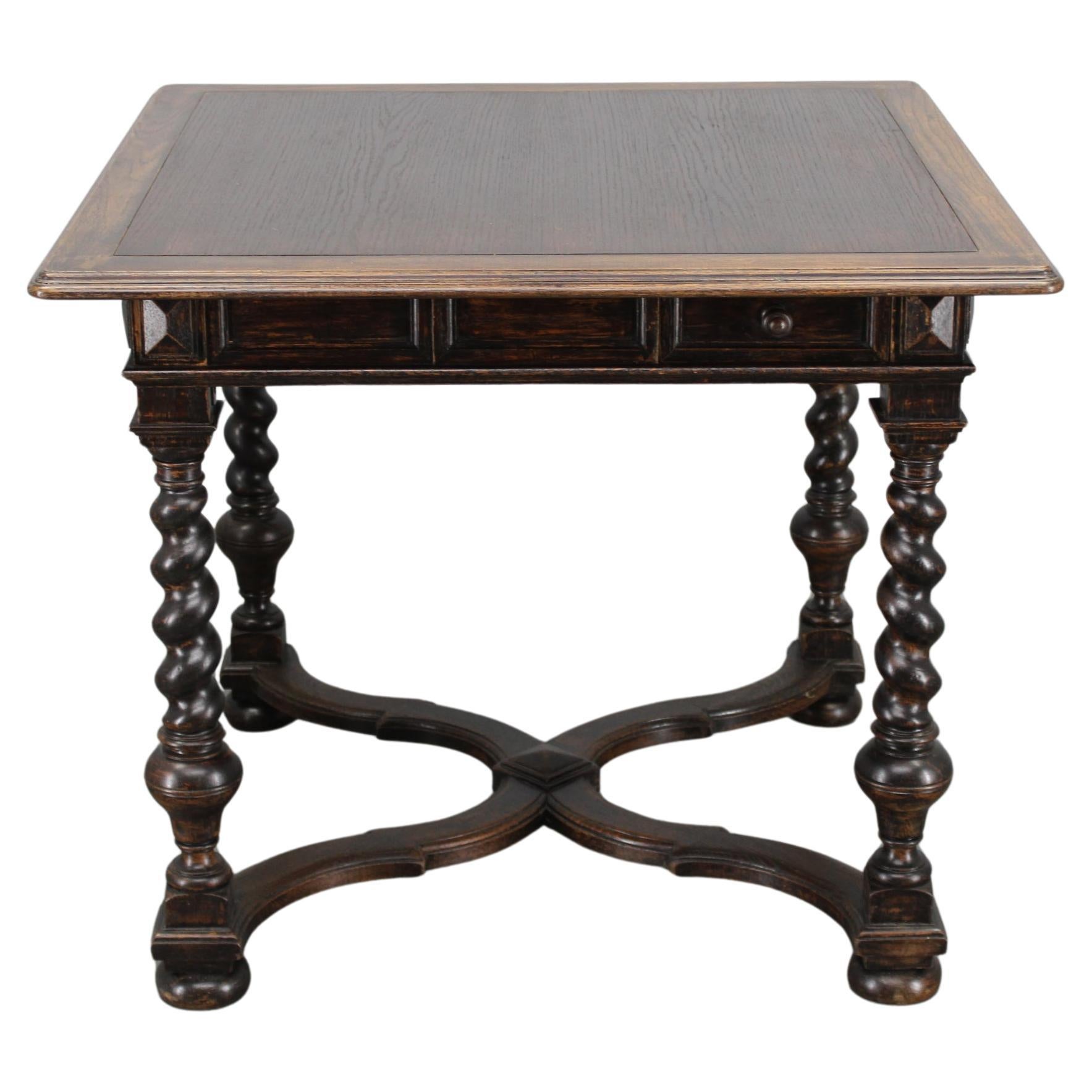 Antique Beech Card/Game Table, Czechoslovakia