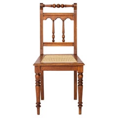 Antique Beech Chair with Viennese Cane Seat – 1940s Vintage Woven Chair