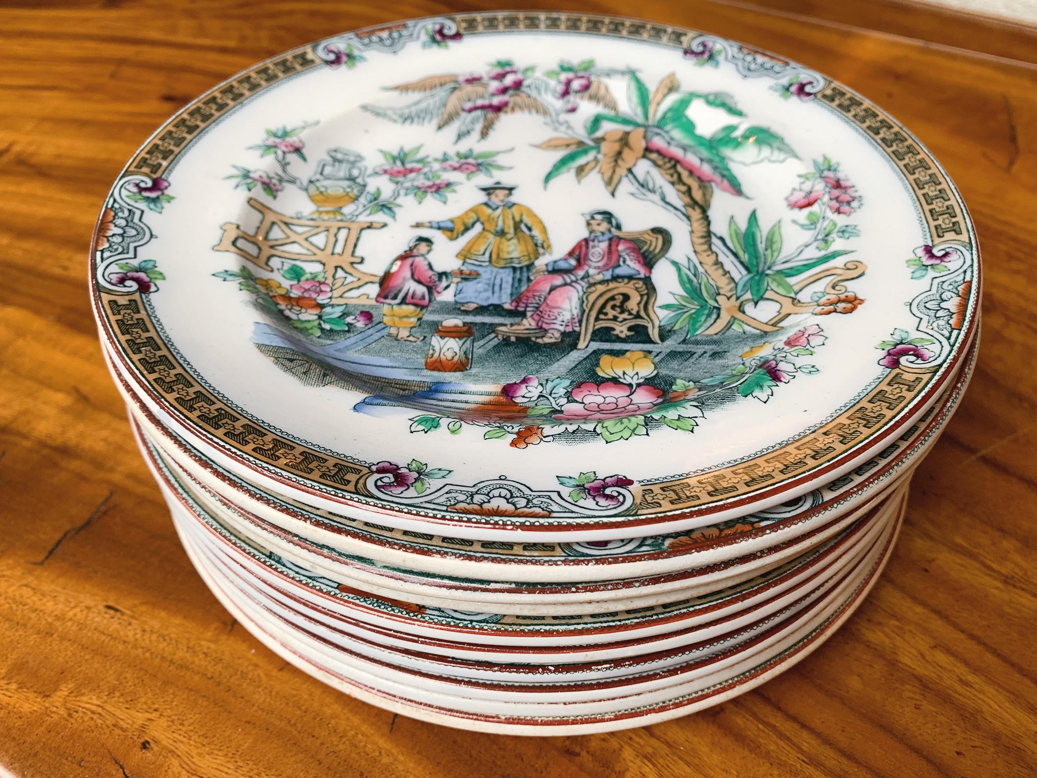 Juego de 10 platos de postre antiguos Beech & Hancock en venta 2