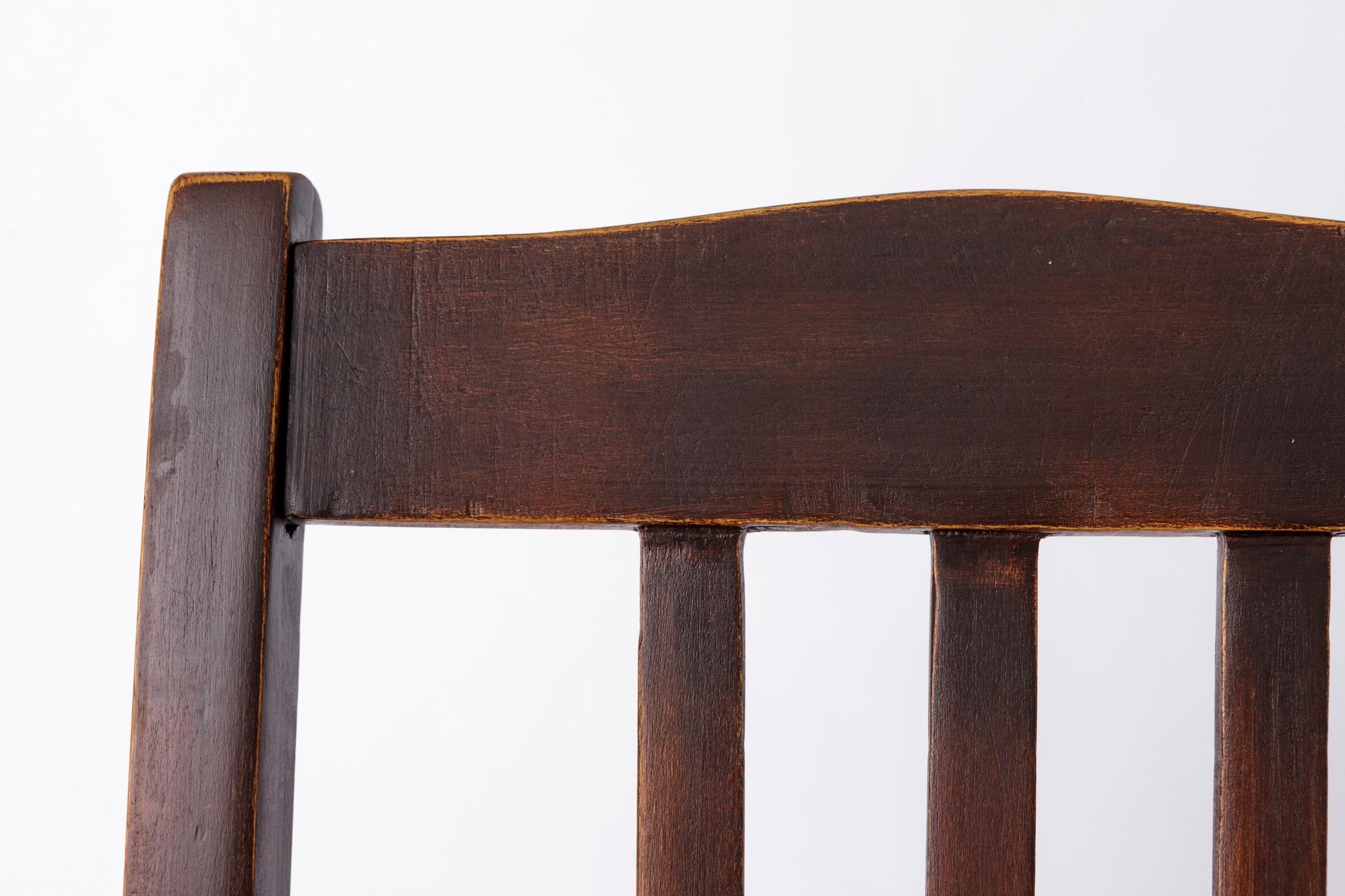 Polished Antique Beech Wood Chair – 1940s German Desk or Dining Chair with New Cane Seat For Sale