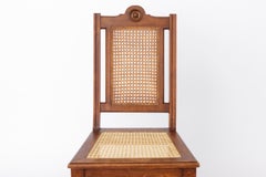 Antique Beechwood Chair with Cane Seat & Back, 1930s–1950s  Turned Wood Dining