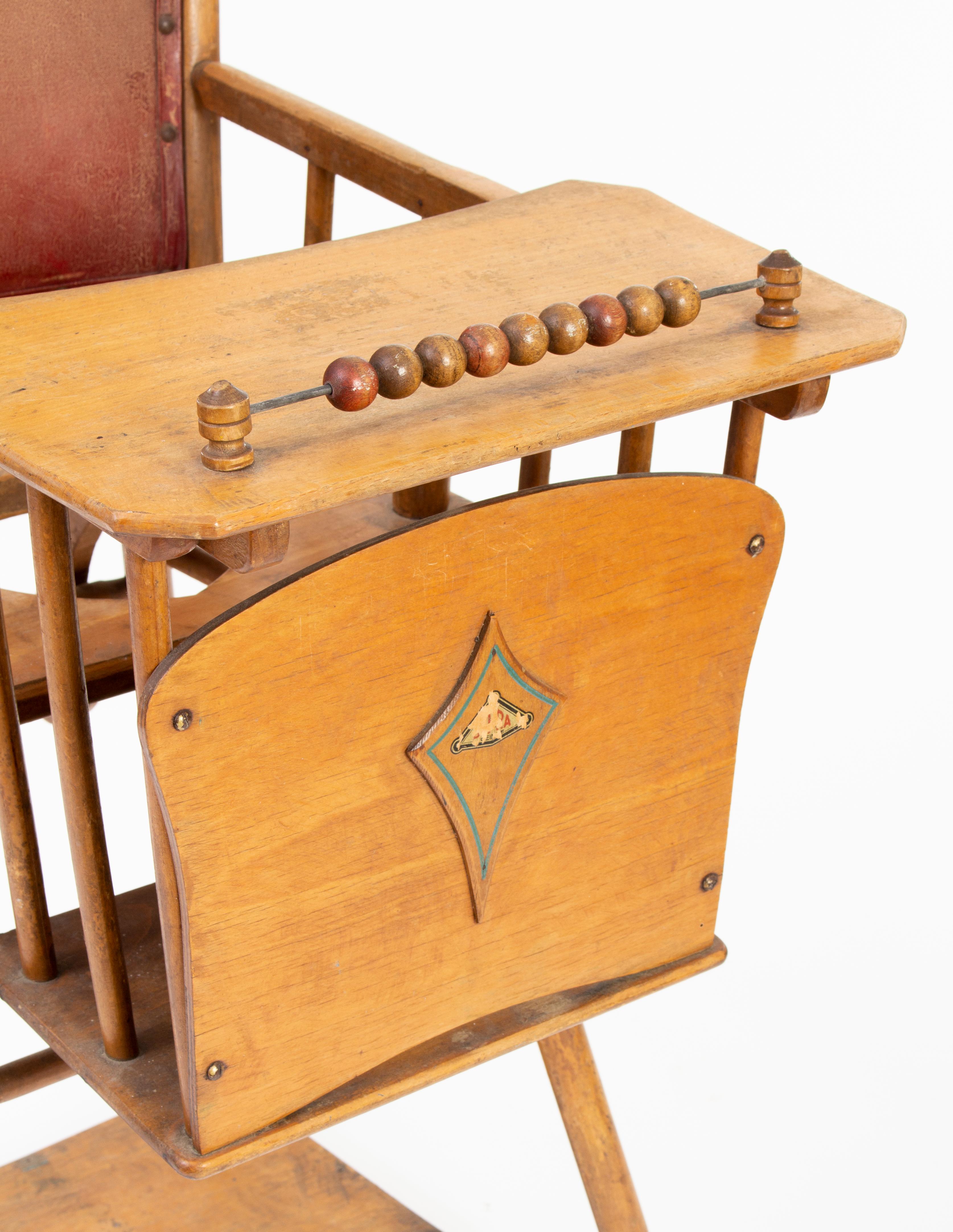 Folk Art Antique Beechwood Children's Chair  For Sale
