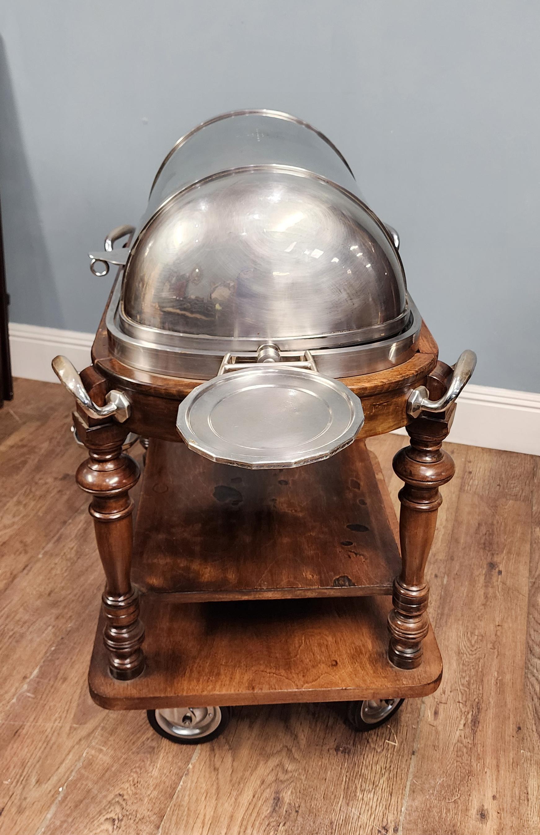 Carro antiguo de carne plateado Drakes of London Hotel Carvery 1910 en venta 4