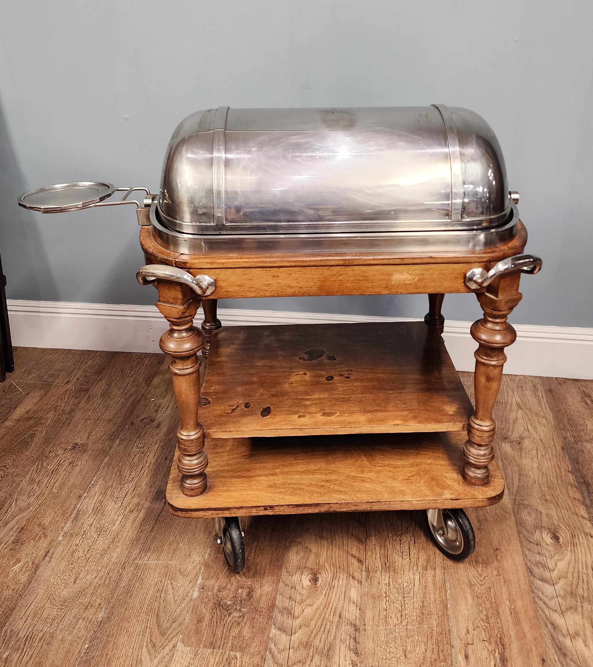 Carro antiguo de carne plateado Drakes of London Hotel Carvery 1910 en venta 5