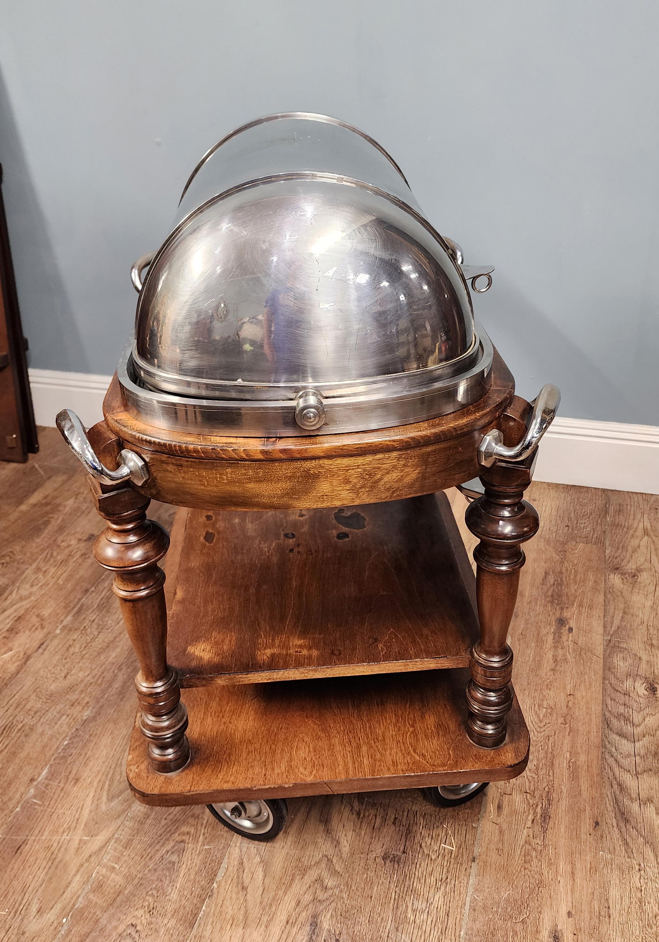 Carro antiguo de carne plateado Drakes of London Hotel Carvery 1910 en venta 7