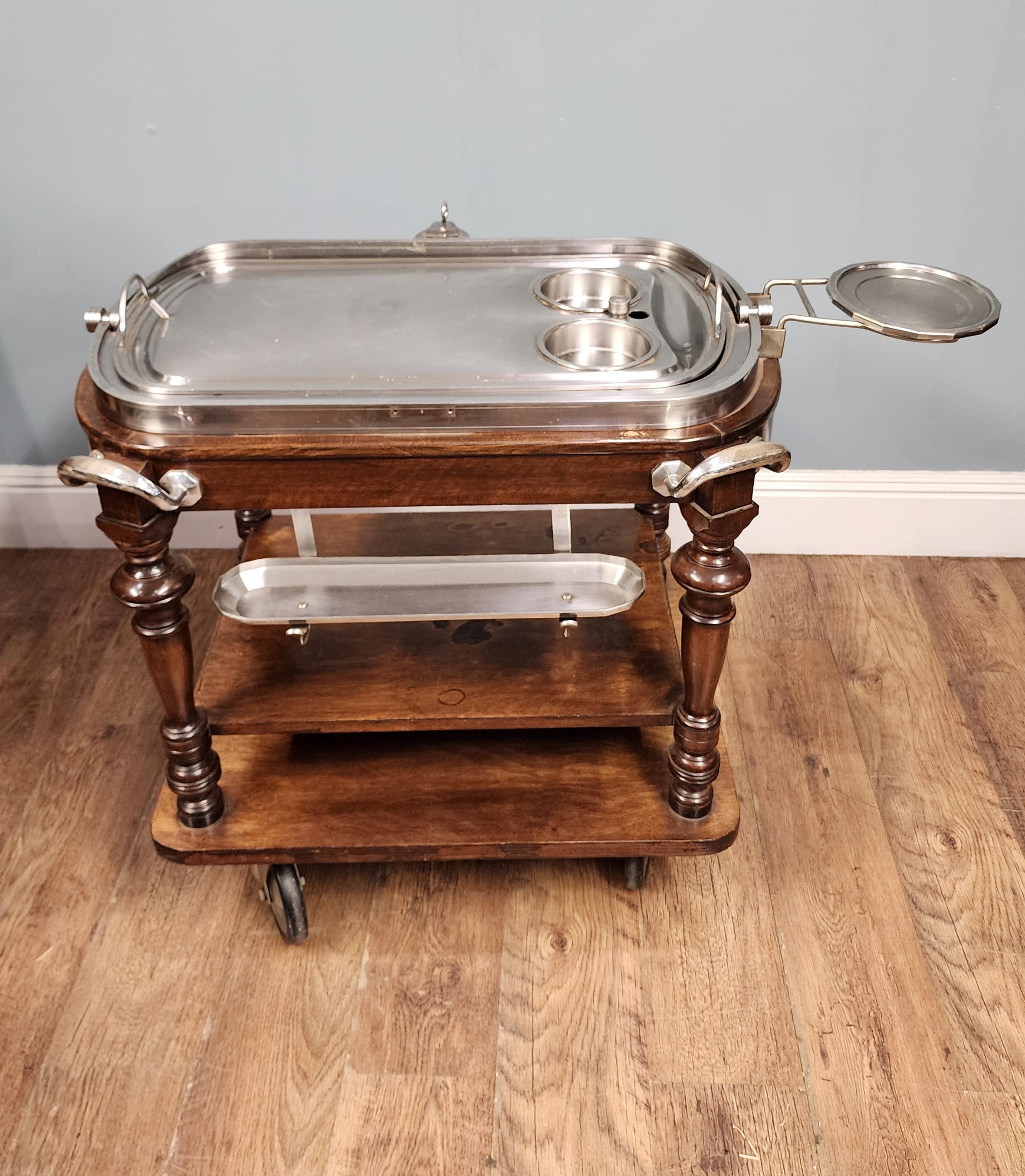 Carro antiguo de carne plateado Drakes of London Hotel Carvery 1910 en venta 8