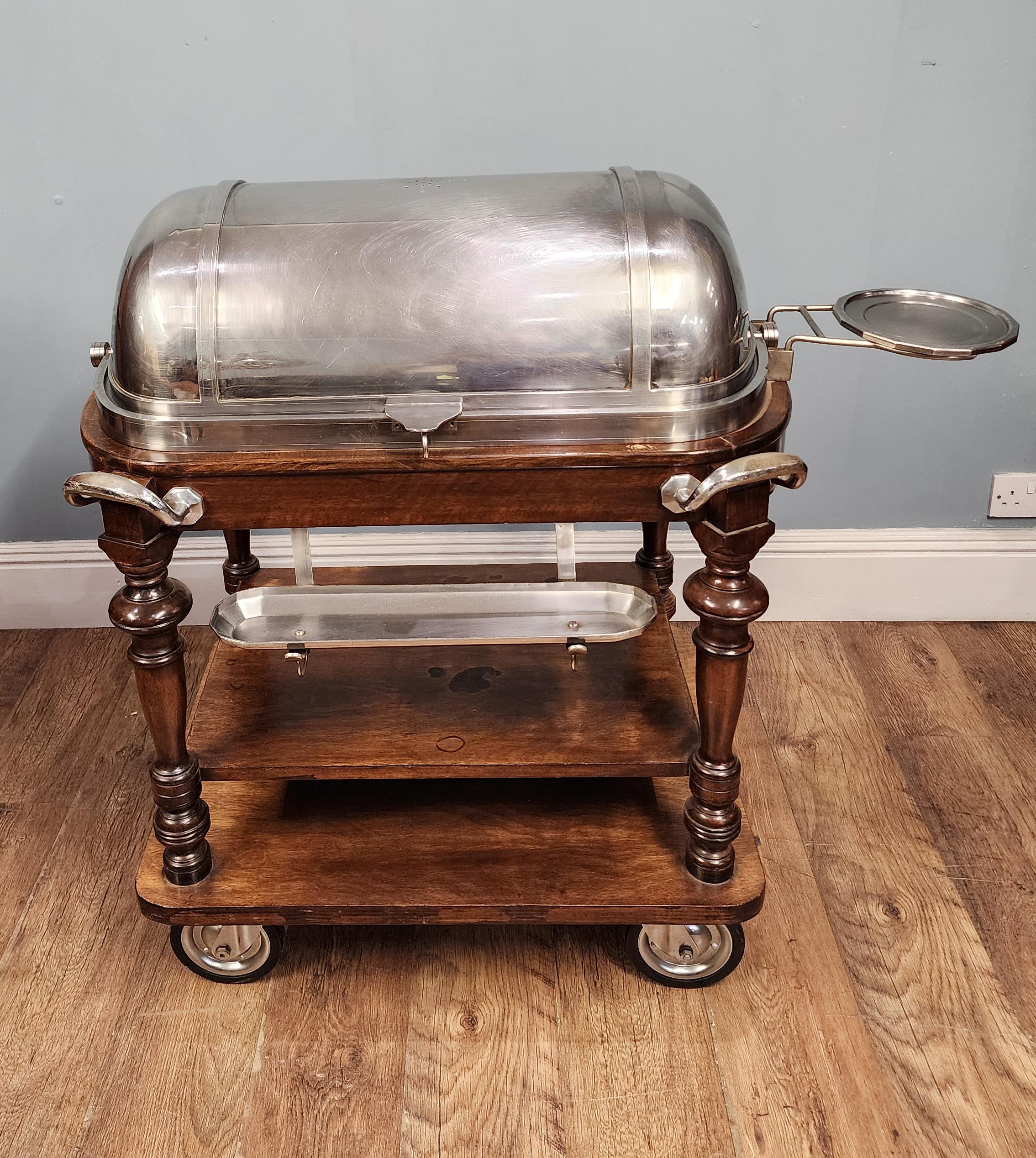 Carro antiguo de carne plateado Drakes of London Hotel Carvery 1910 en Bueno estado para la venta en Potters Bar, GB