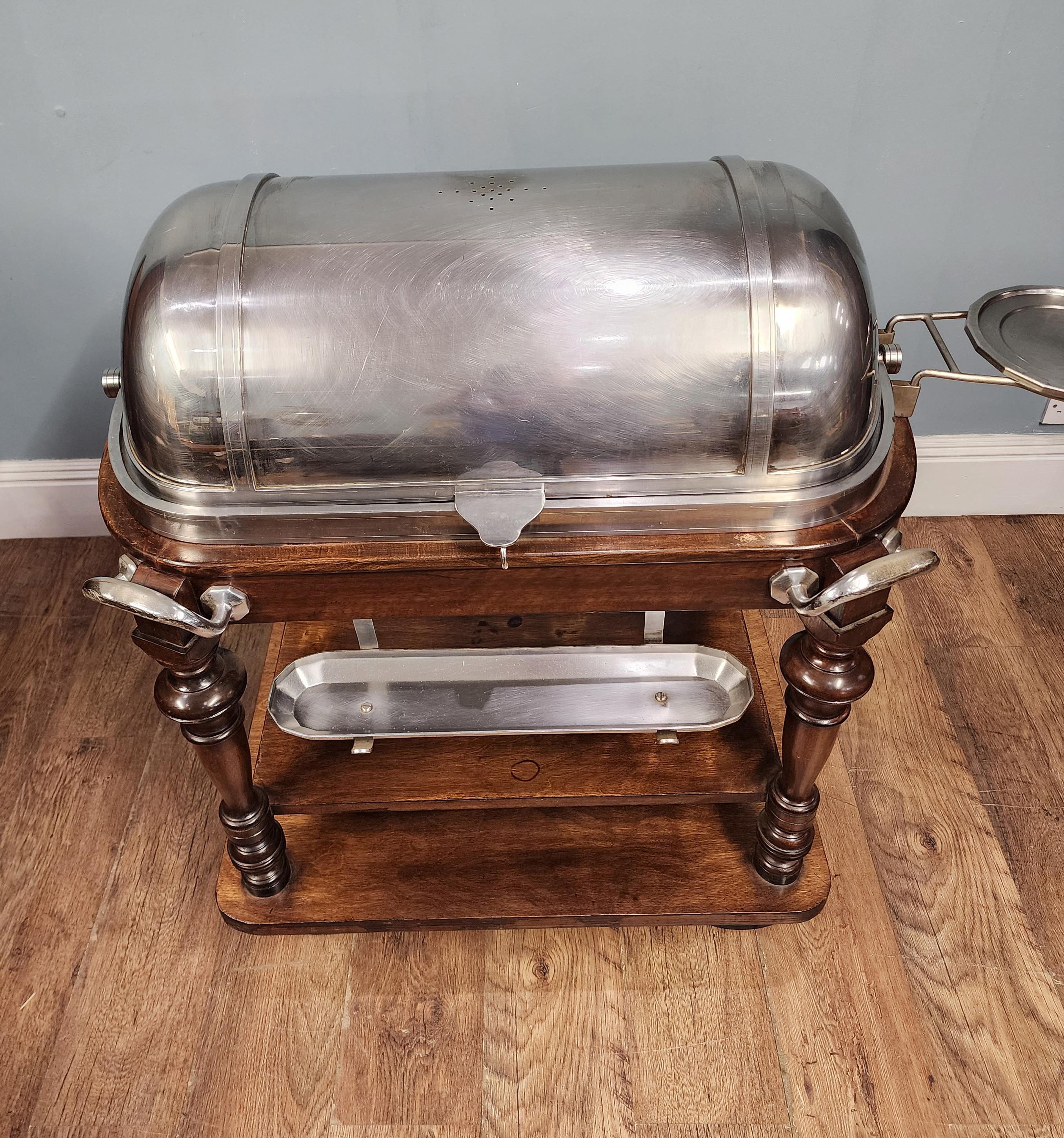 Carro antiguo de carne plateado Drakes of London Hotel Carvery 1910 principios del siglo XX en venta