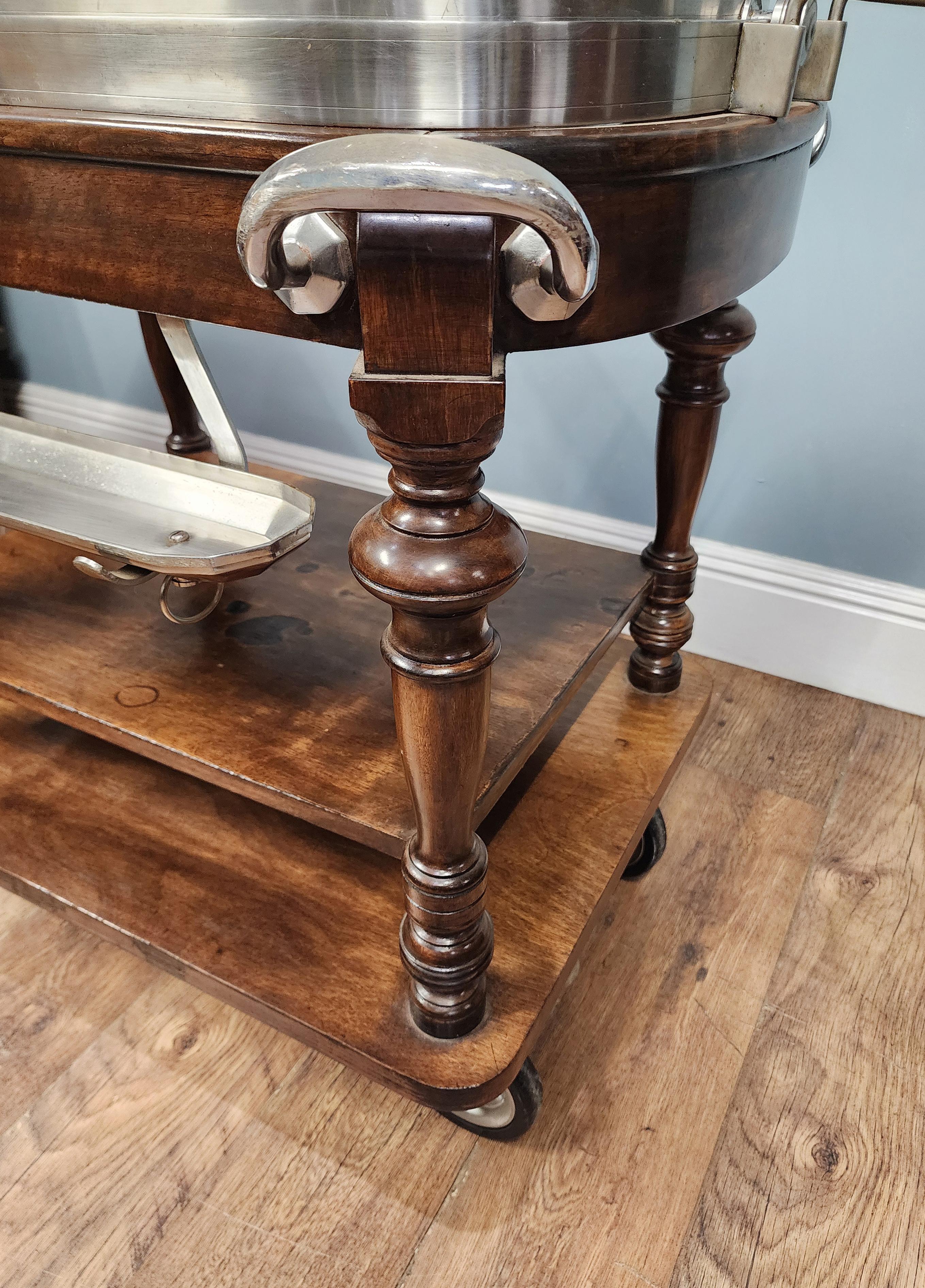 Carro antiguo de carne plateado Drakes of London Hotel Carvery 1910 en venta 1