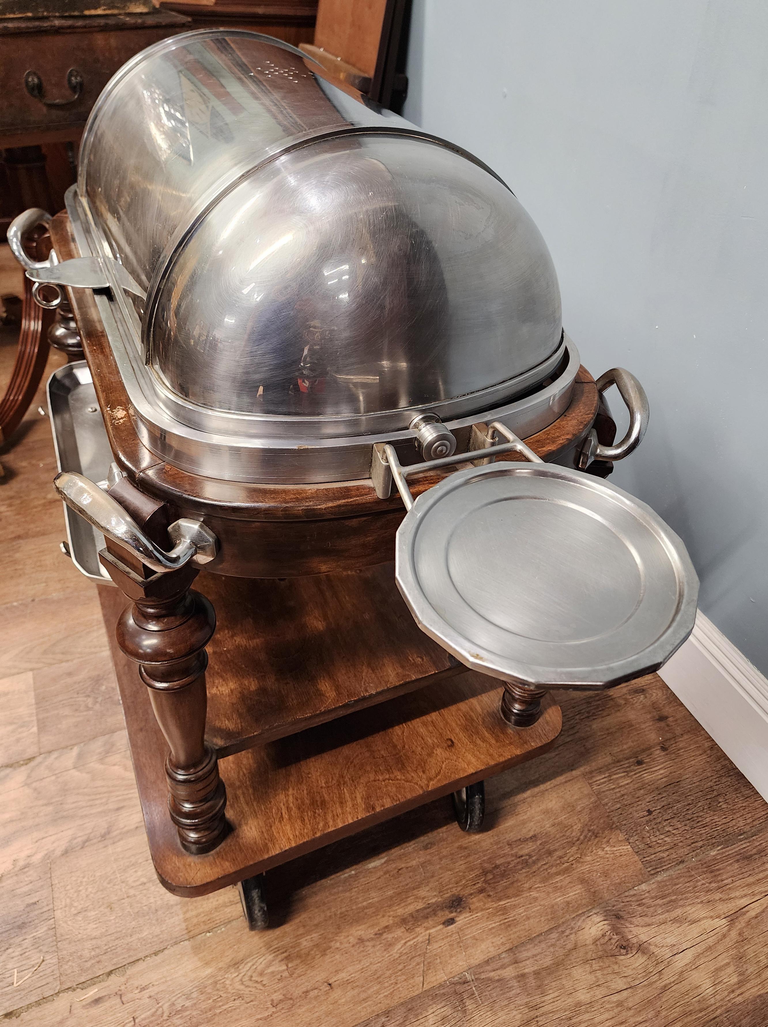 Carro antiguo de carne plateado Drakes of London Hotel Carvery 1910 en venta 2