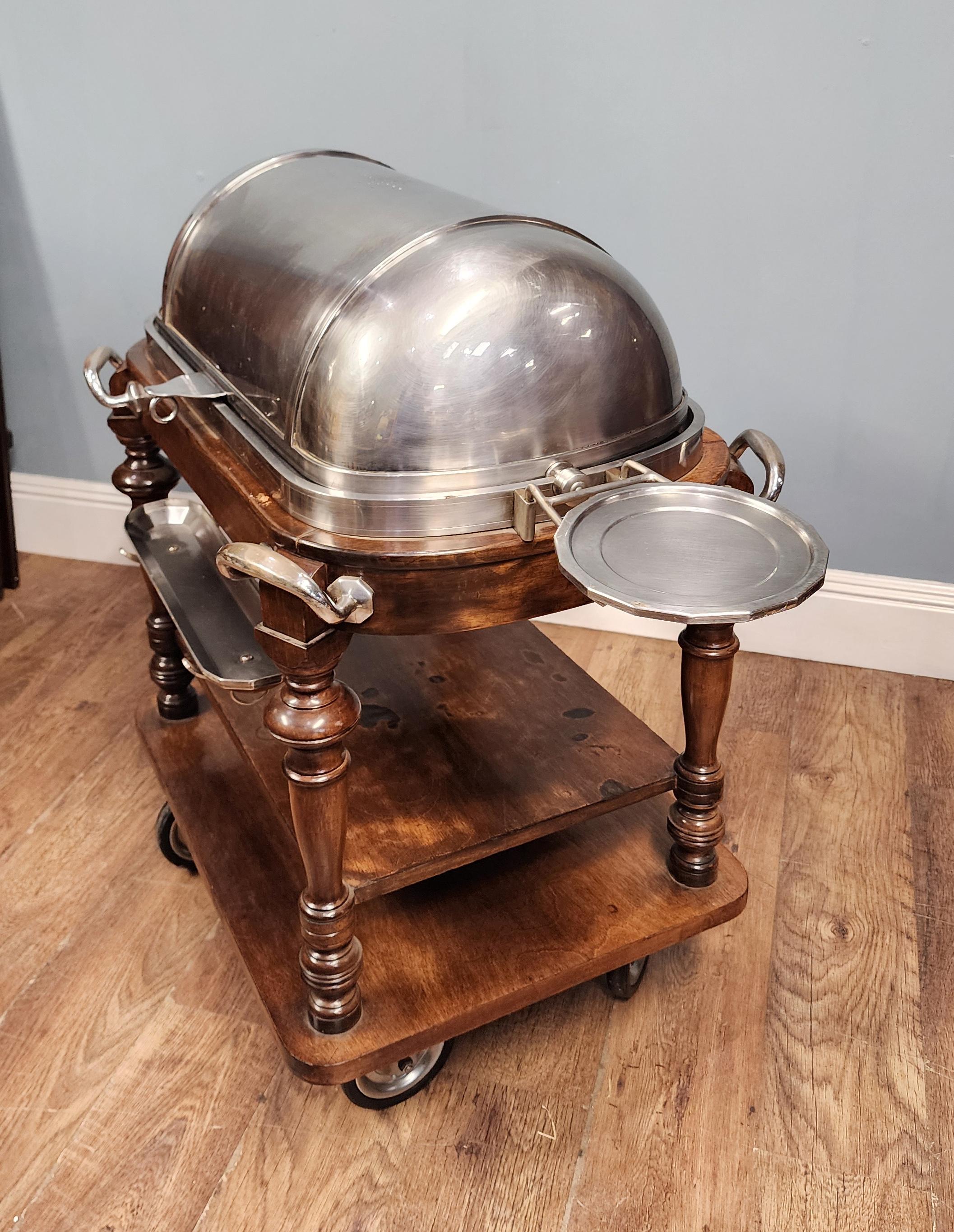 Carro antiguo de carne plateado Drakes of London Hotel Carvery 1910 en venta 3