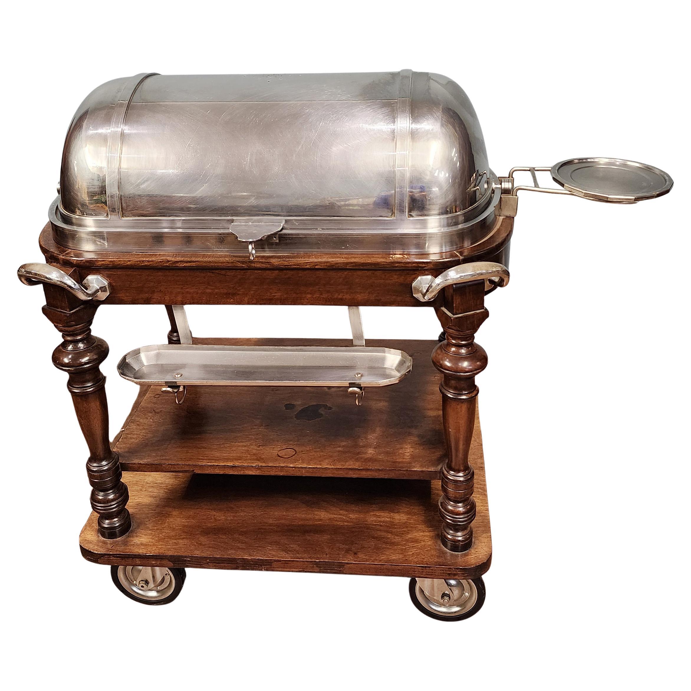 Antique Beef Trolley Silverplate Drakes of London Hotel Carvery 1910