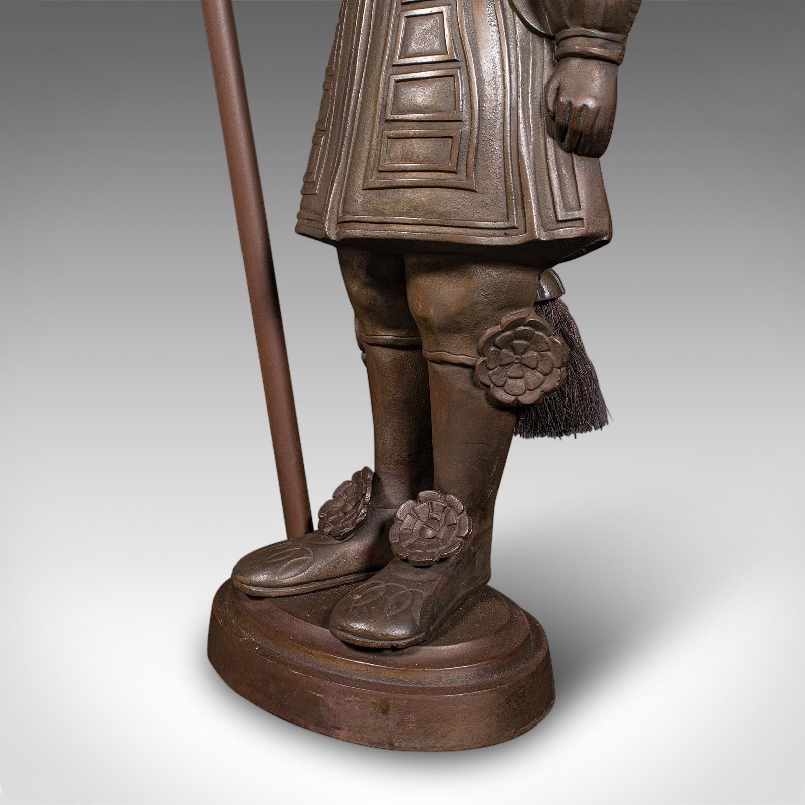 Antique Beefeater Fireside Companion, Cast Iron, English, Fire Tools, Edwardian For Sale 5