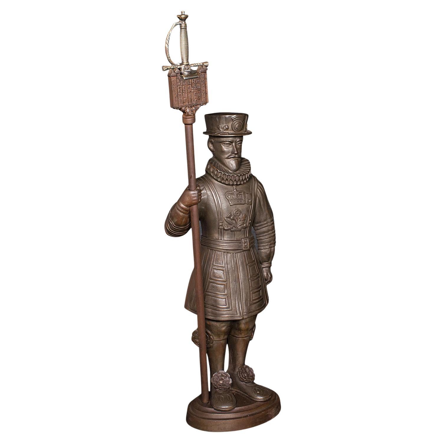 Antique Beefeater Fireside Companion, Cast Iron, English, Fire Tools, Edwardian For Sale