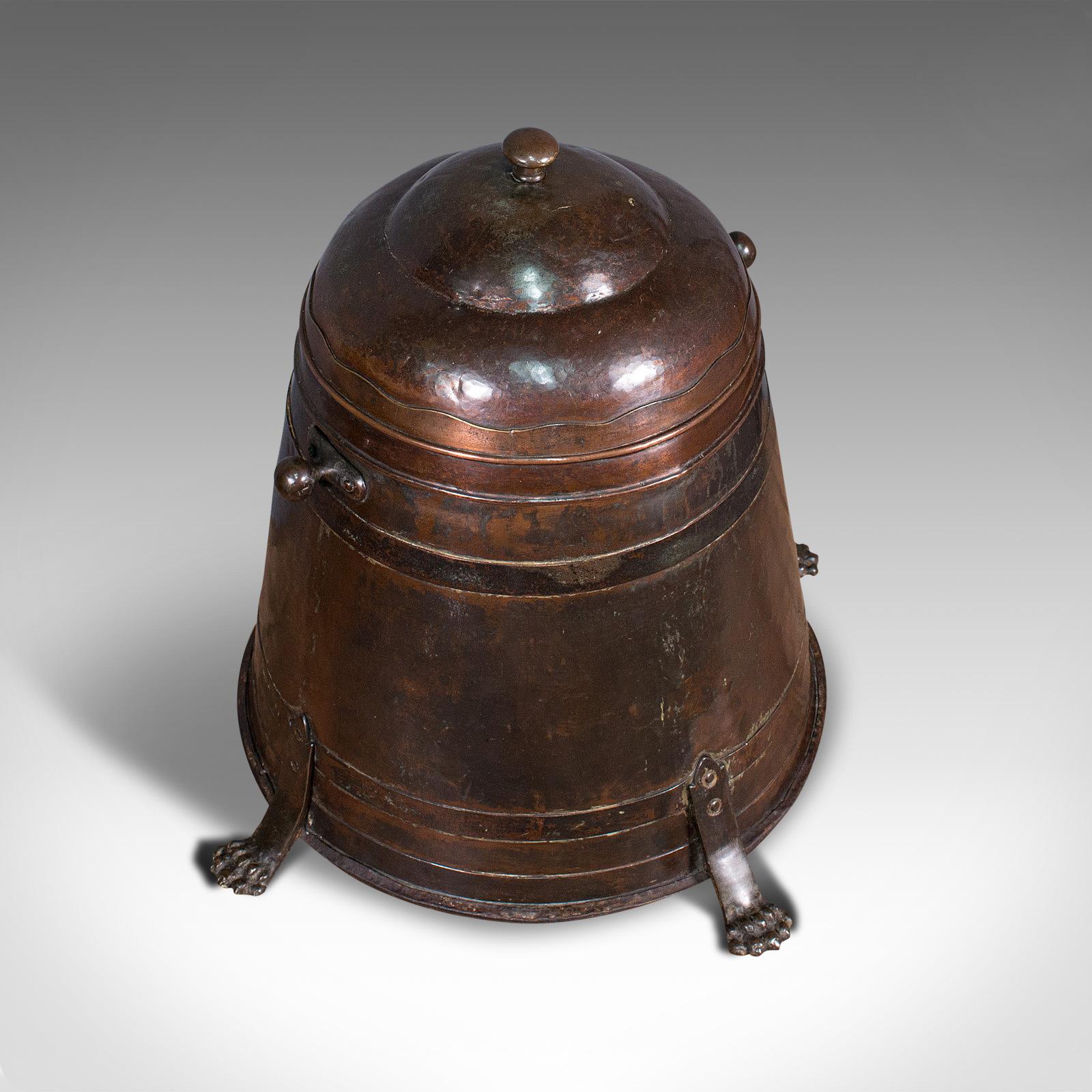 Antique Beehive Fireside Store, Copper, Fire Bucket, Coal Bin, Victorian, C.1850 For Sale 2