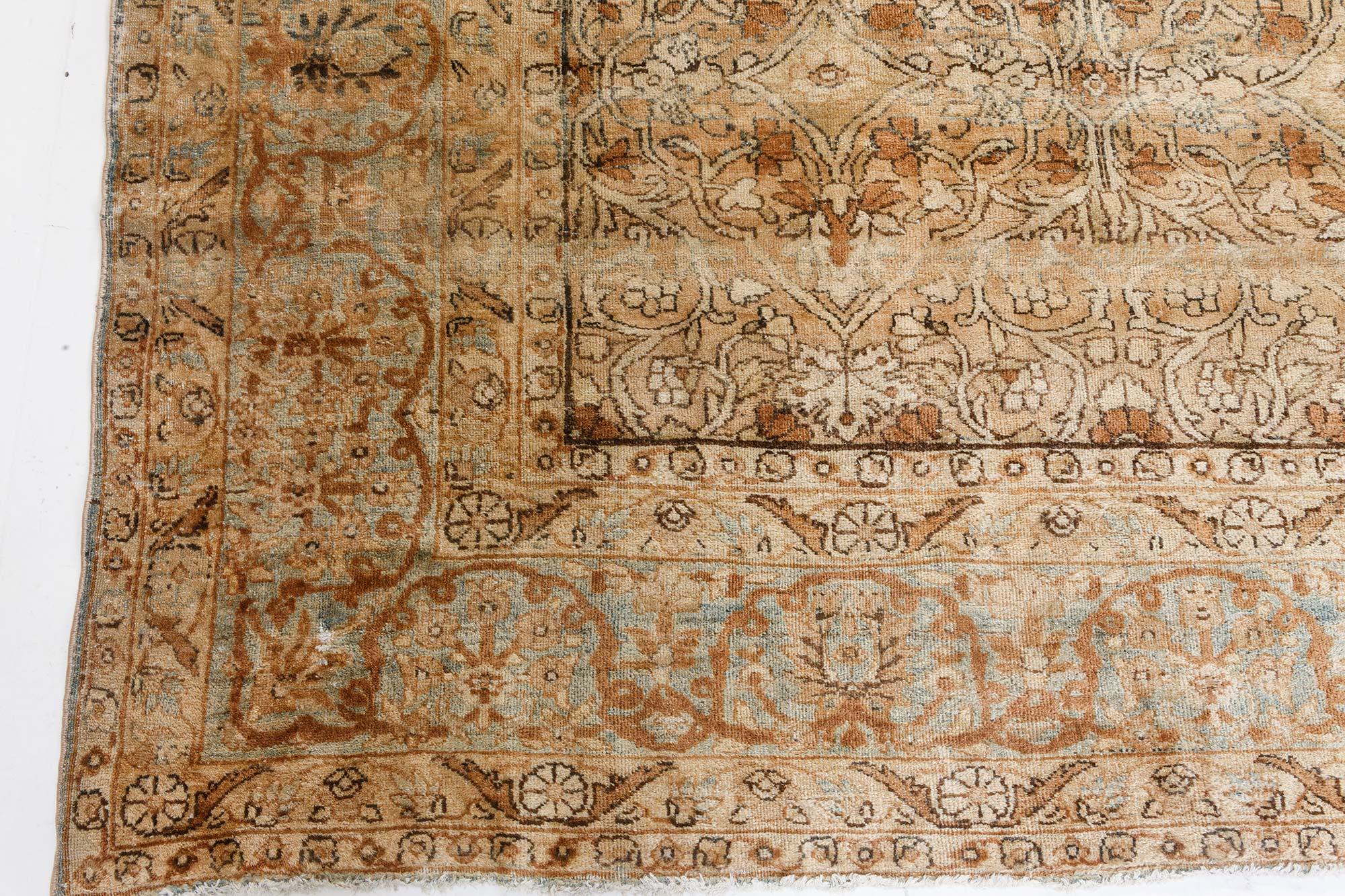 Antique Persian Kirman Botanic Hand-Knotted Rug For Sale 3