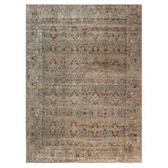 Used Persian Kirman Botanic Hand-Knotted Rug