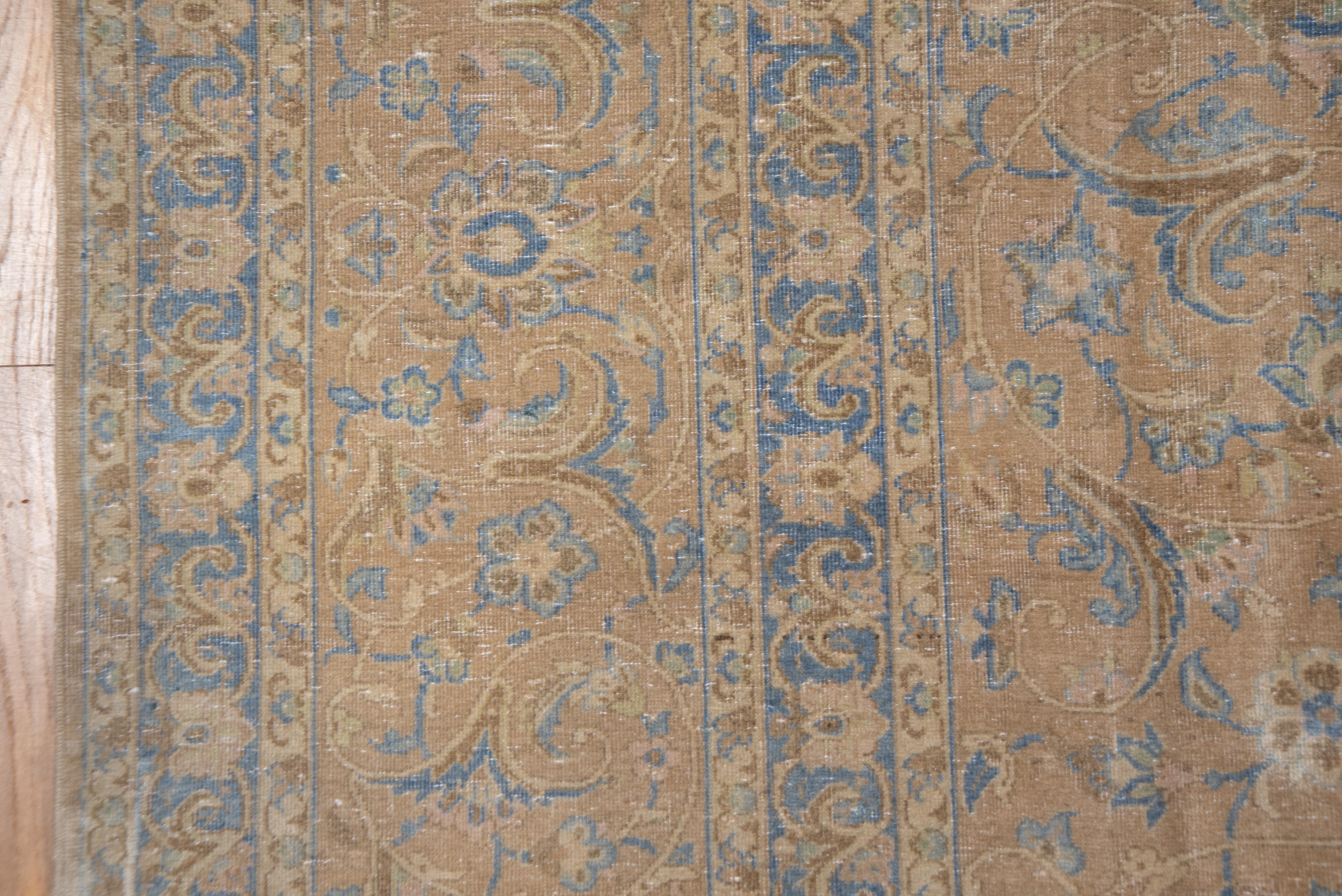 Antiker beigefarbener feiner persischer Kashan-Teppich, um 1930 (Handgeknüpft) im Angebot