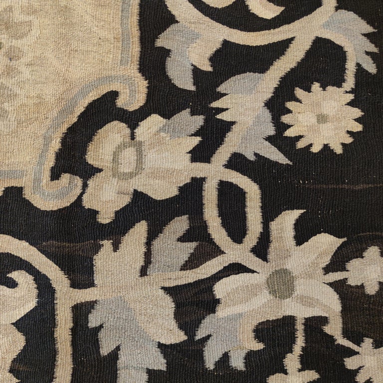 Kilim Rugs Border Antique Beige Ground Bessarabian Kilim Rug with Black Border For Sale ...
