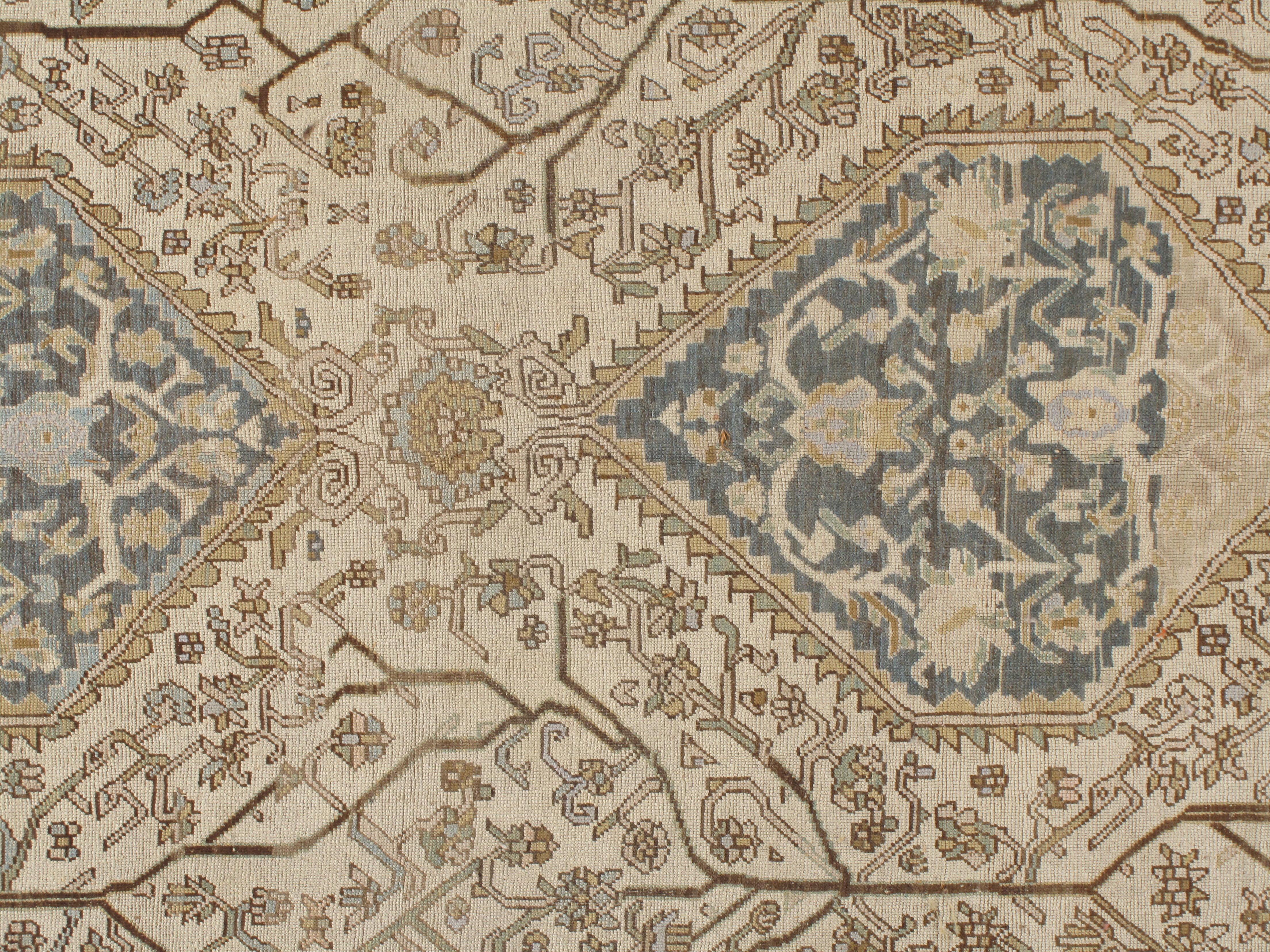 Hand-Knotted Antique Beige Karabagh Runner Rug  6'6 x 17'4 For Sale