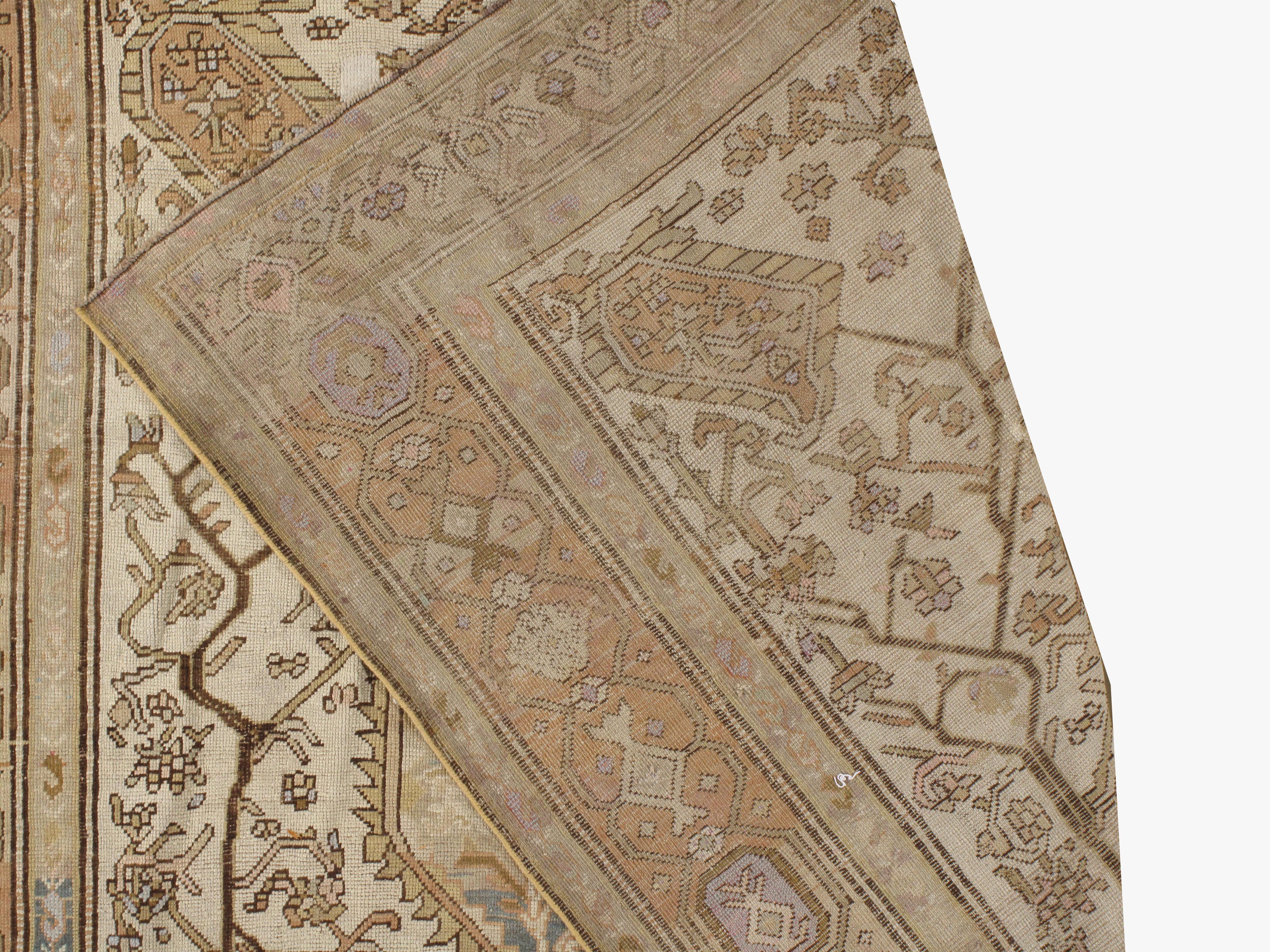 Antique Beige Karabagh Runner Rug  6'6 x 17'4 In Good Condition For Sale In New York, NY