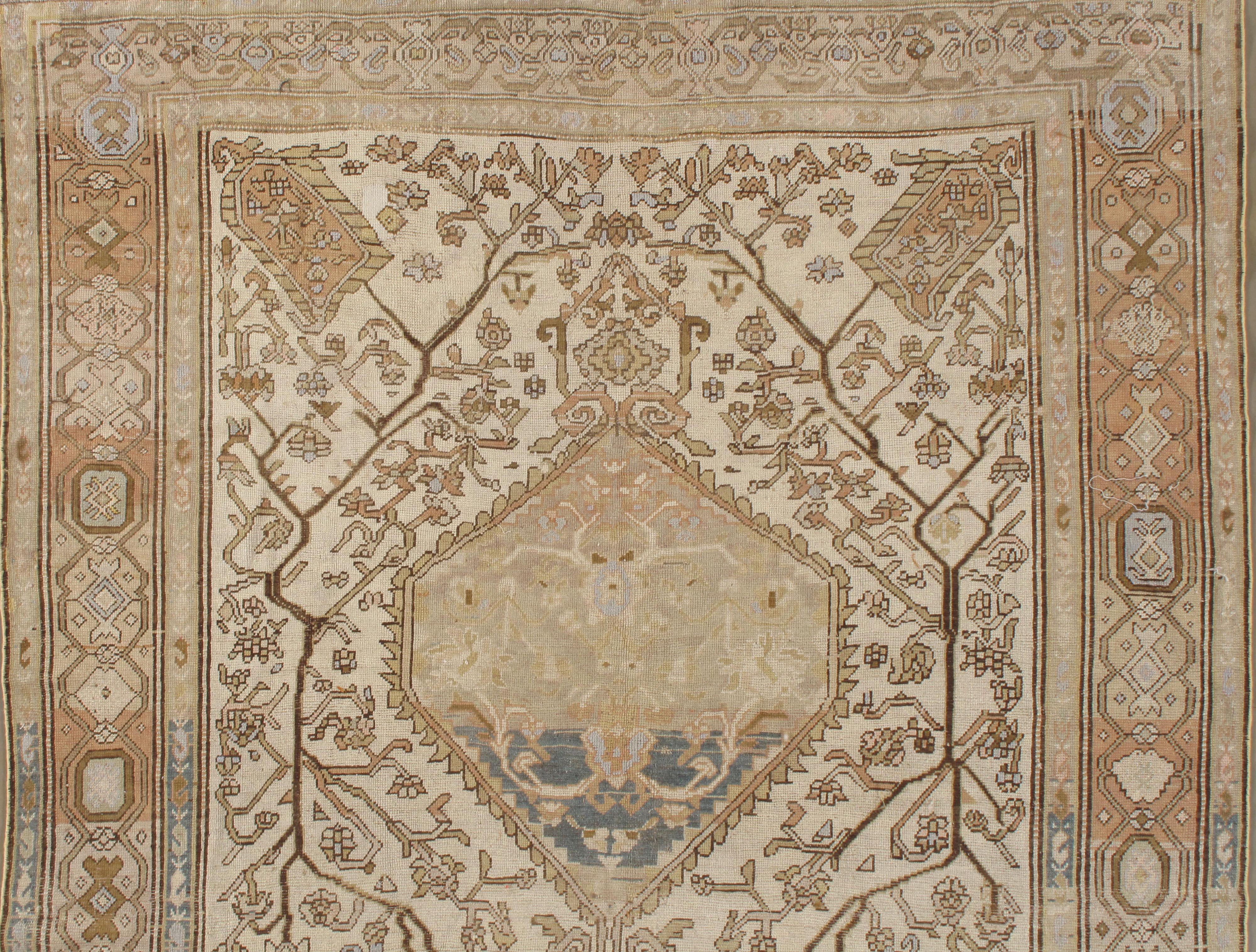 Antique Beige Karabagh Runner Rug  6'6 x 17'4 For Sale 1