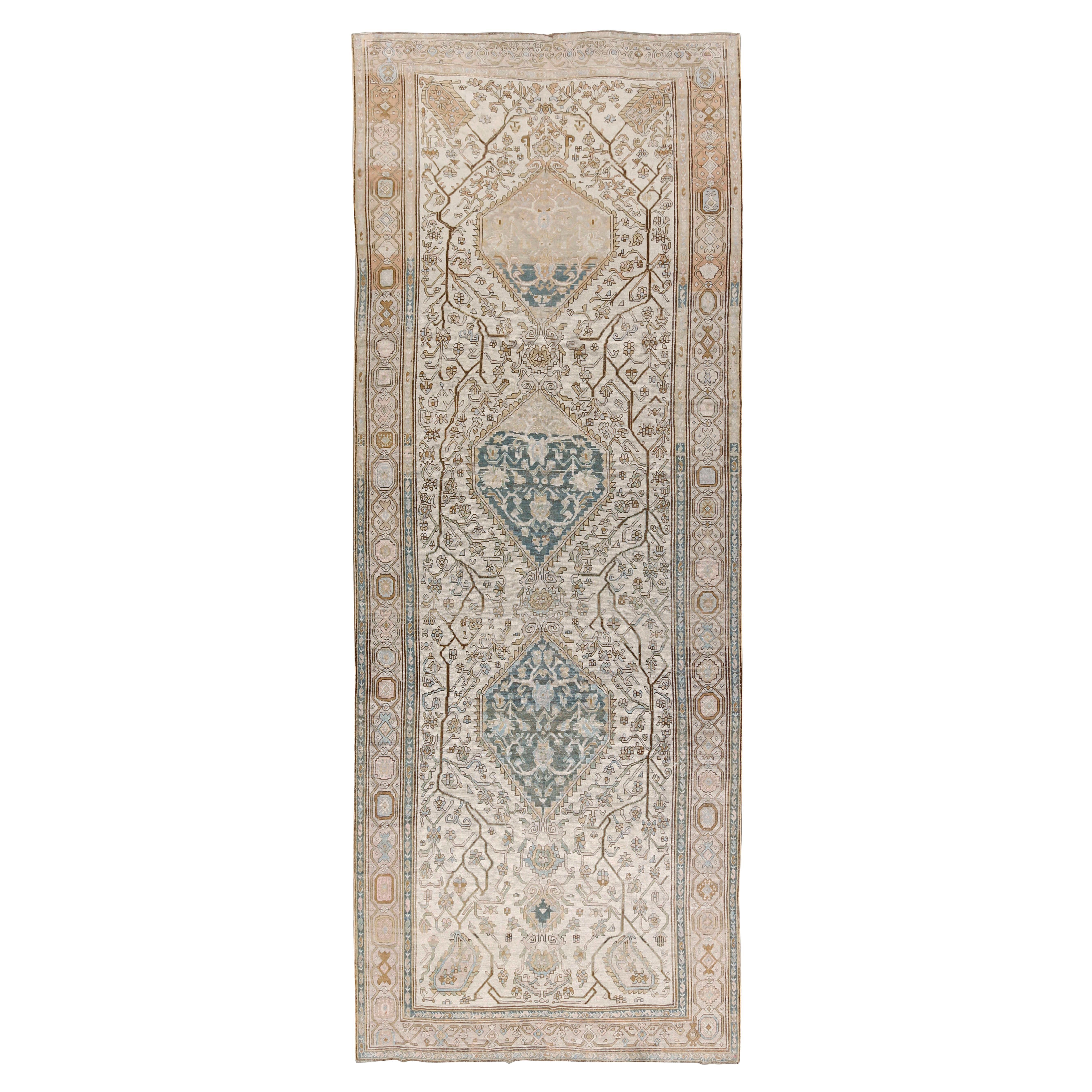 Antique Beige Karabagh Runner Rug  6'6 x 17'4 For Sale