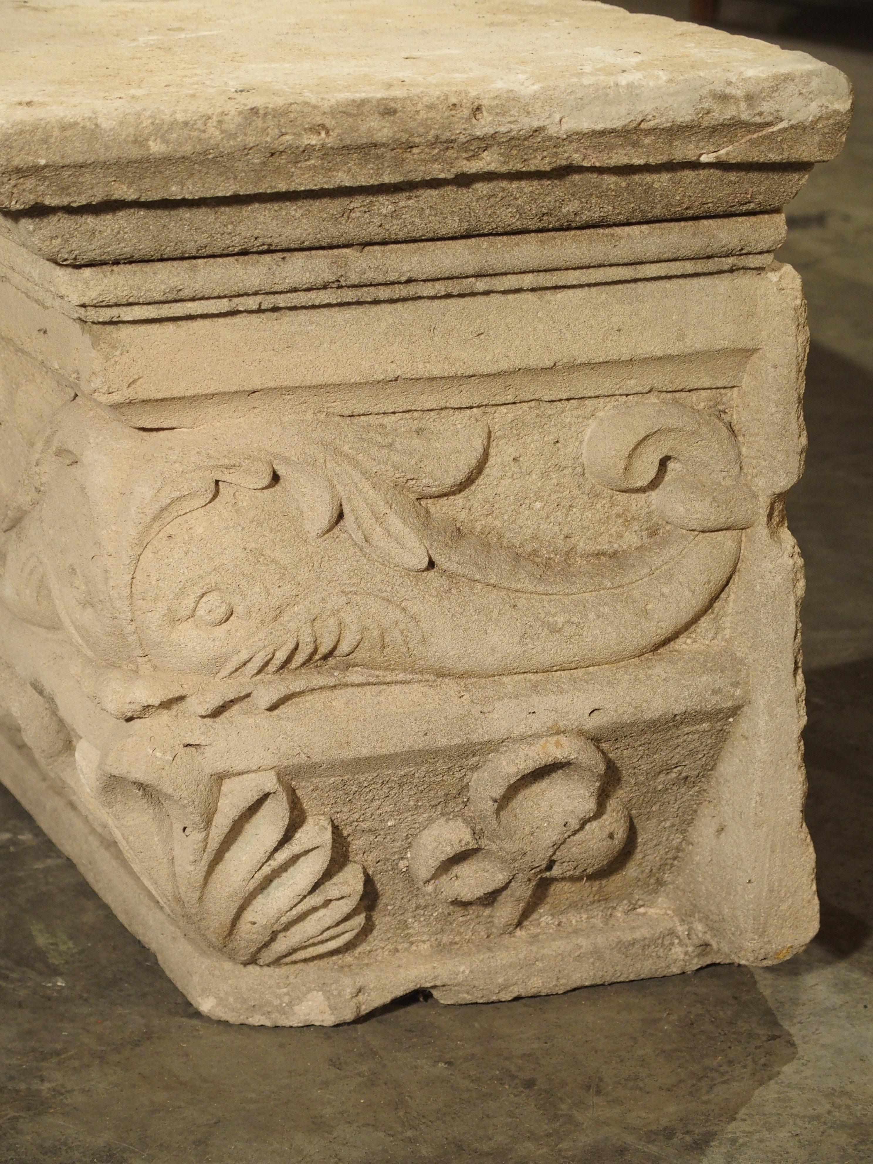Antique Beige Limestone Pedestal, Savonnières-en-perthois France, 19th Century 7