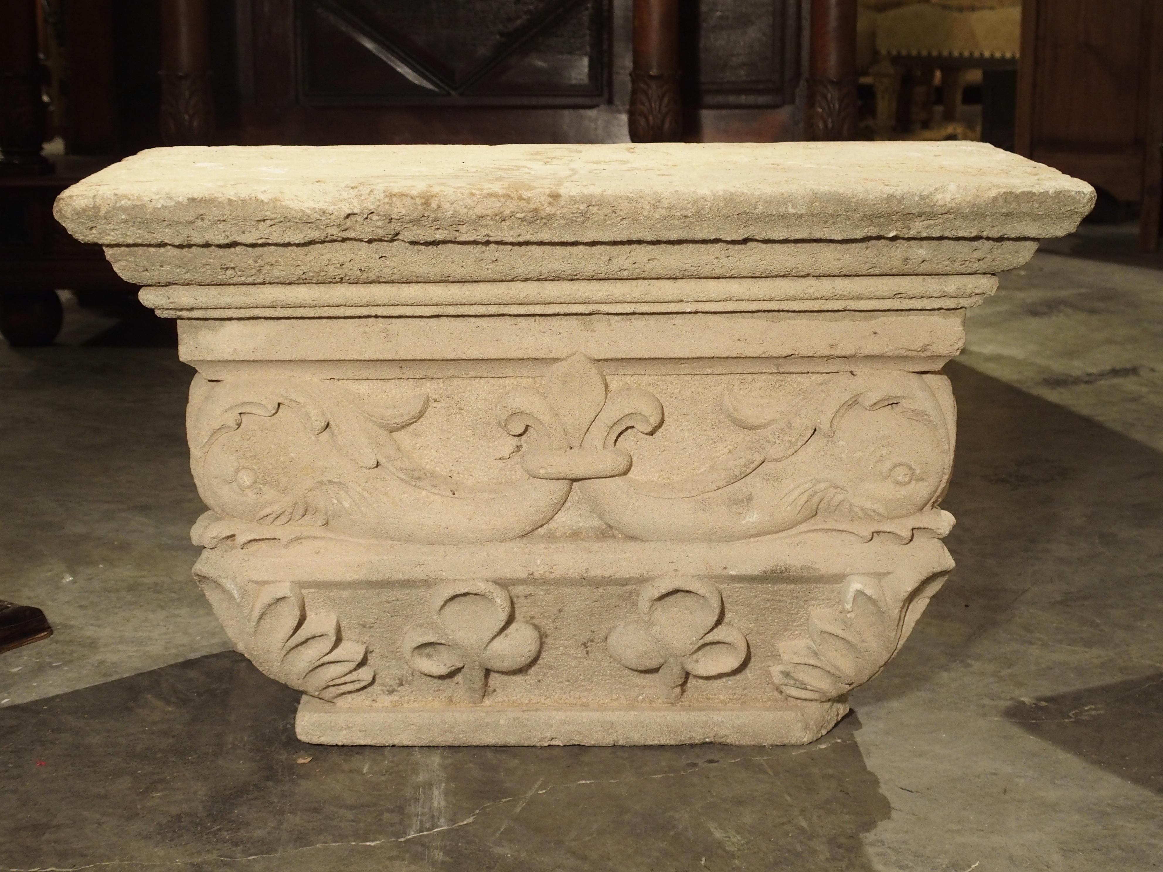Antique Beige Limestone Pedestal, Savonnières-en-perthois France, 19th Century 9