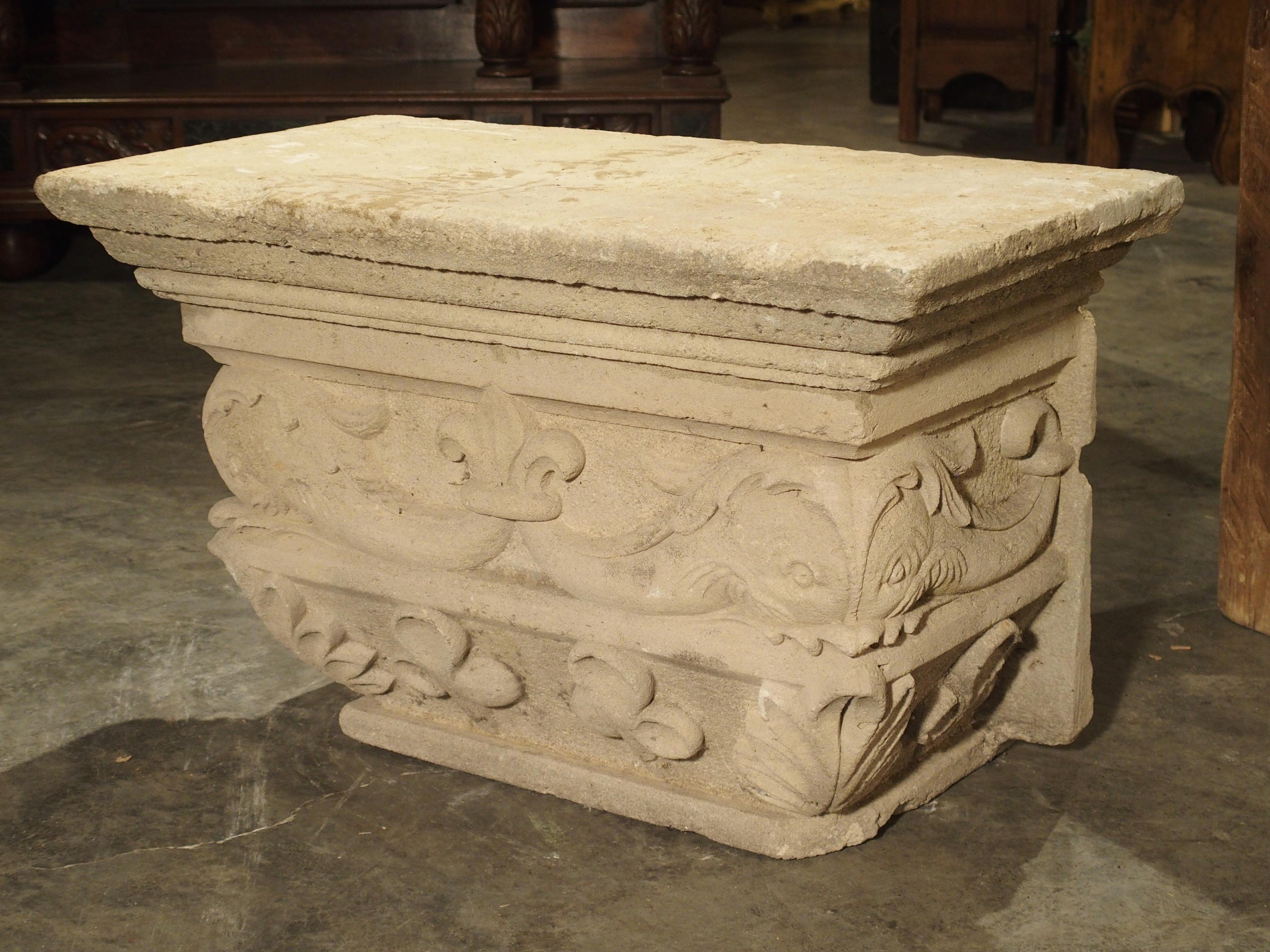 Antique Beige Limestone Pedestal, Savonnières-en-perthois France, 19th Century 8