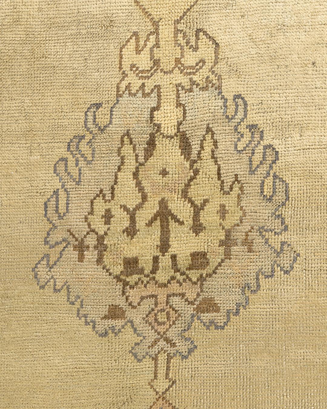 Antiker beigefarbener türkischer Oushak-Teppich in Übergröße 13'5 x 18'8 (20. Jahrhundert) im Angebot