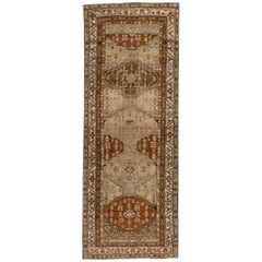 Antique Beige Persian Malayer Wool Runner Rug Antique Beige Persian Malayer Wool Runner Rug