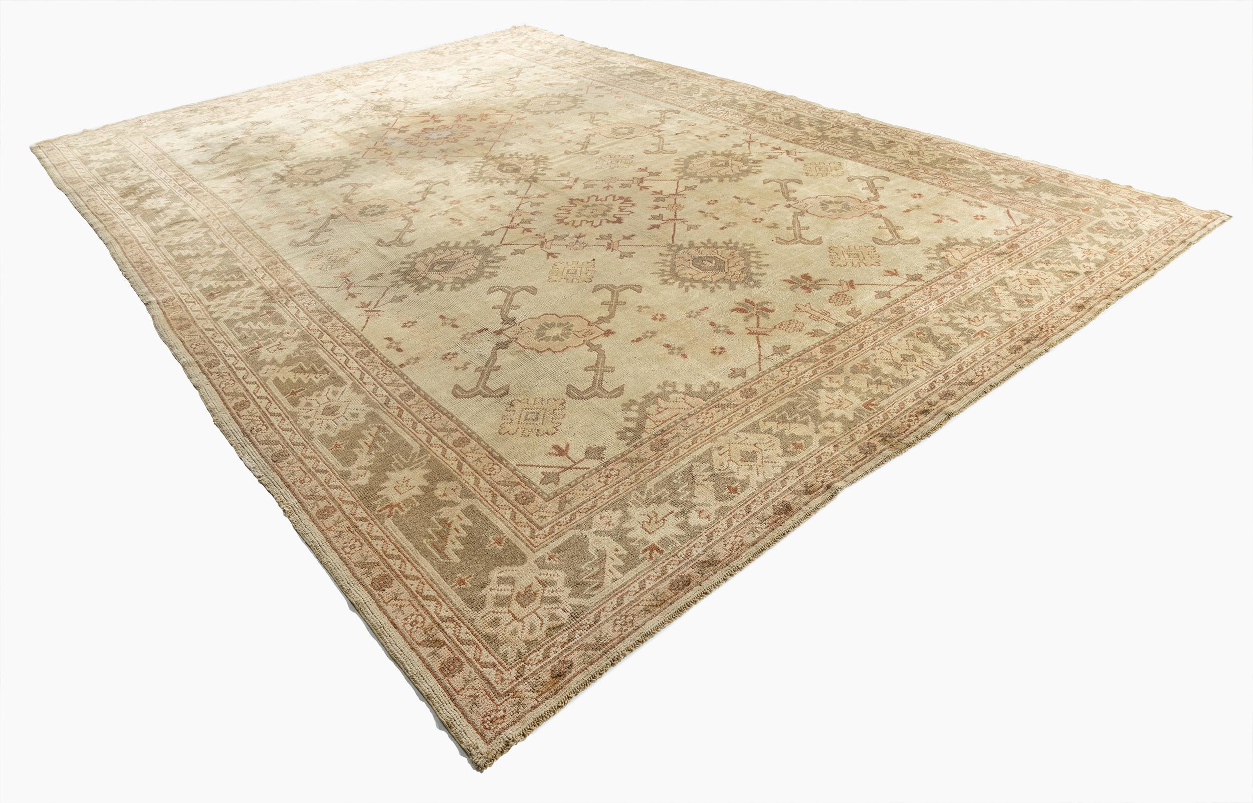 Antikes Beige Türkisch Anatolisch Oushak Teppich 9'10 x 14' im Angebot 6