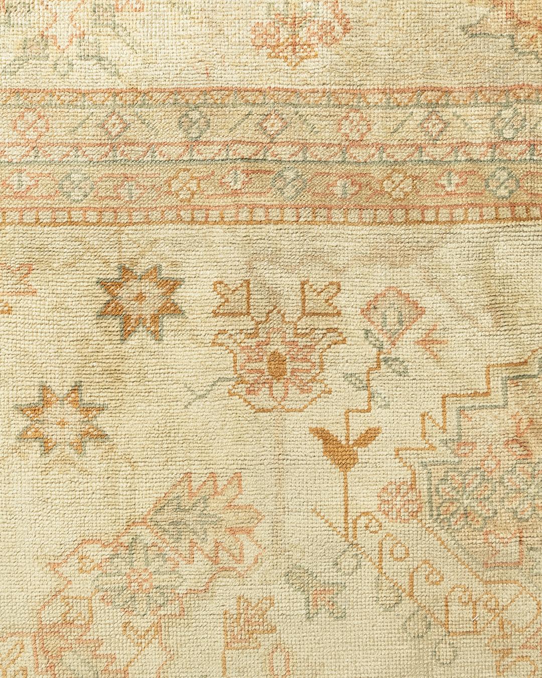 Antiker beigefarbener türkischer Oushak-Teppich, 12'3 x 15'10 (Türkisch) im Angebot