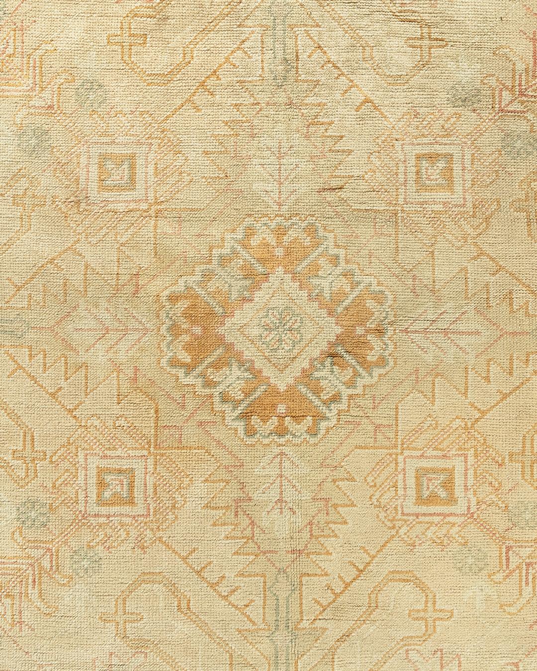 Antiker beigefarbener türkischer Oushak-Teppich, 12'3 x 15'10 (Handgewebt) im Angebot