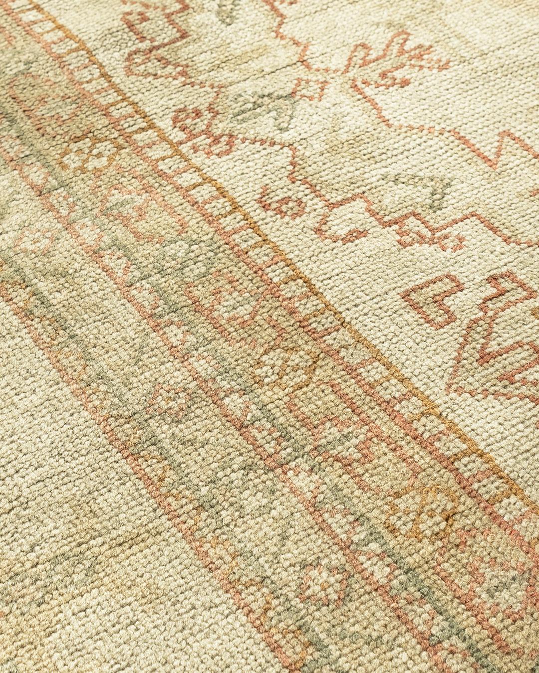 Antiker beigefarbener türkischer Oushak-Teppich, 12'3 x 15'10 im Angebot 1