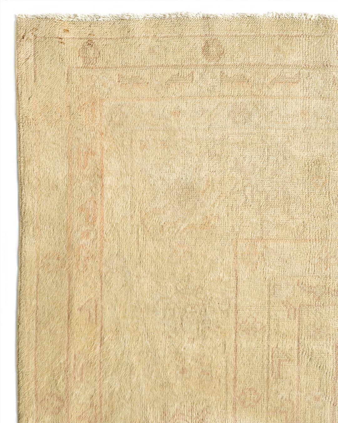 Antique Beige Turkish Oushak Rug, 13' x 16' In Good Condition For Sale In New York, NY