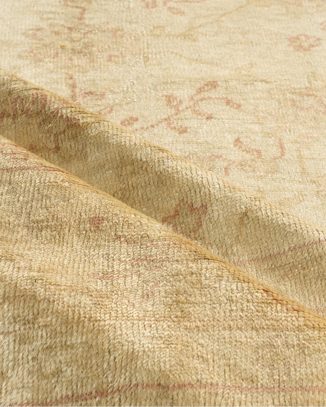 Wool Antique Beige Turkish Oushak Rug, 13' x 16' For Sale