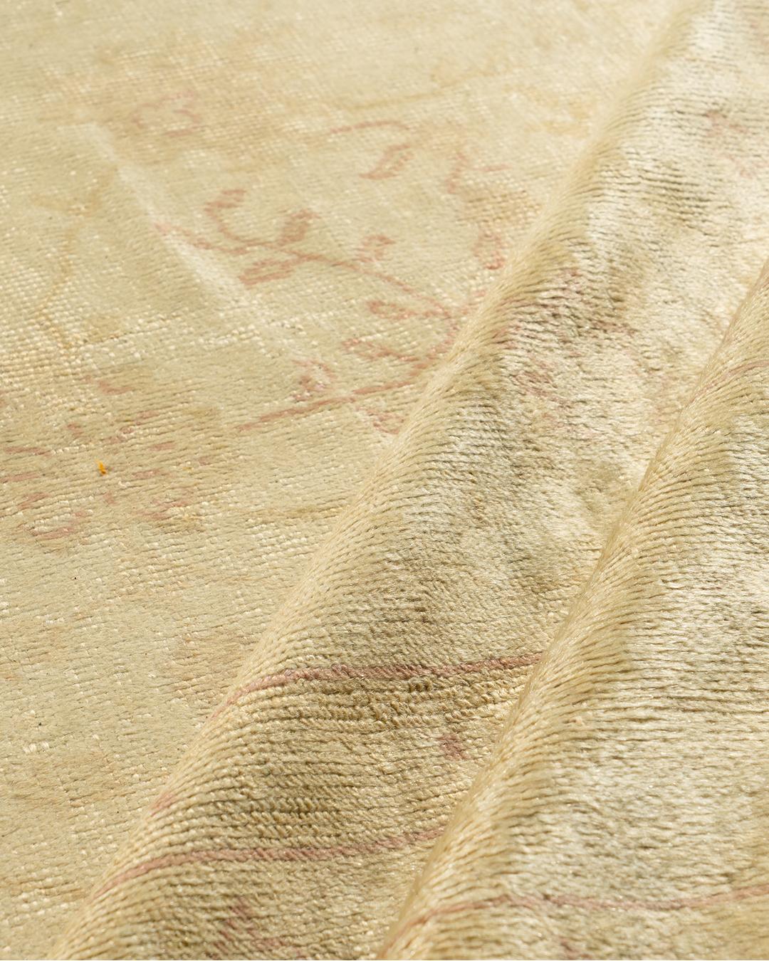 Antique Beige Turkish Oushak Rug, 13' x 16' For Sale 1