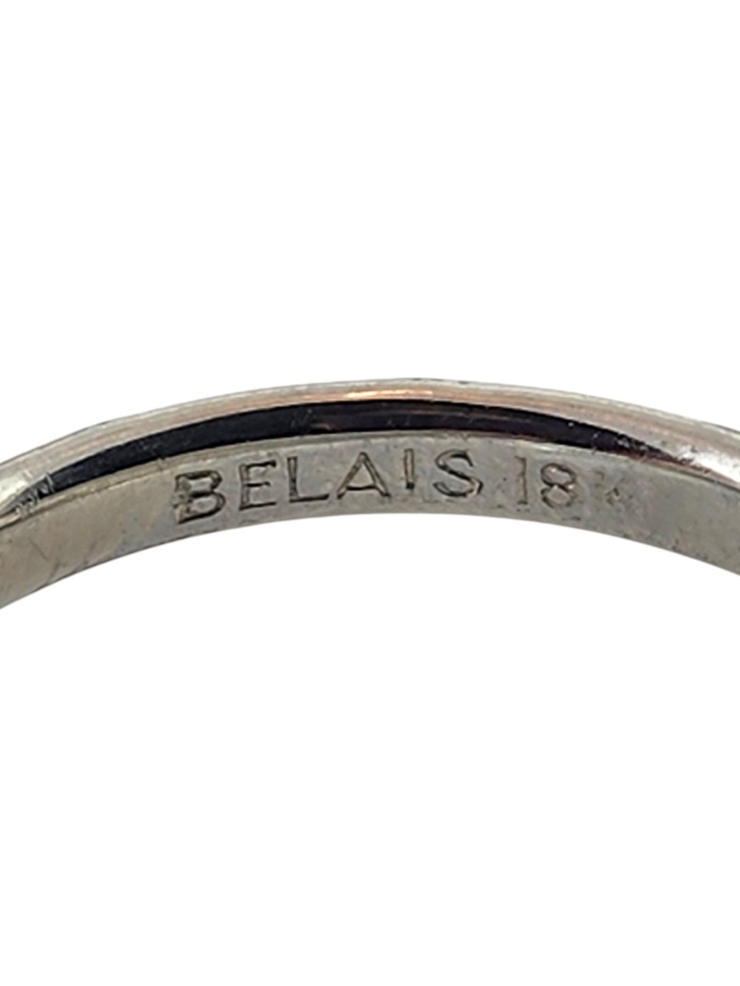 Antique Belais 18 Karat White Gold Wedding Band Size 8 #19369 For Sale 1