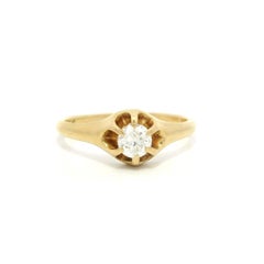 Bague solitaire en or jaune Belcher 0.25ctw Old European Diamond Solitaire Ring