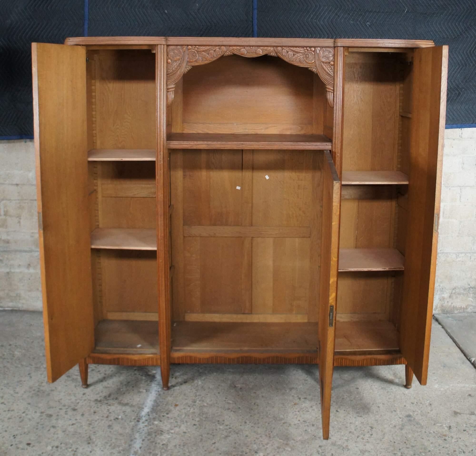 Belge Ancienne armoire à boutons Art Déco belge Armoire penderie placard 67
