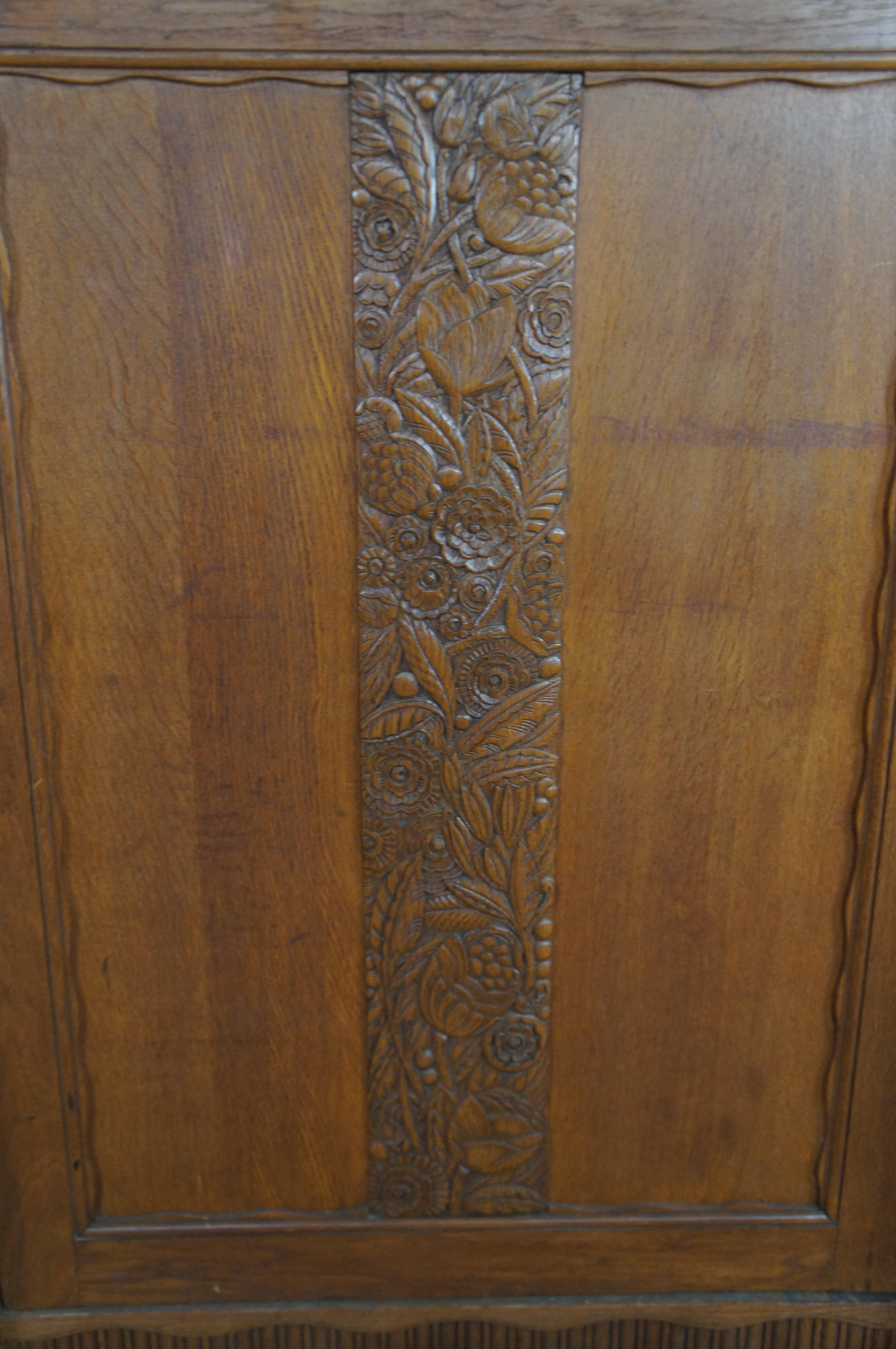 20ième siècle Ancienne armoire à boutons Art Déco belge Armoire penderie placard 67