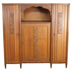 Ancienne armoire à boutons Art Déco belge Armoire penderie placard 67".